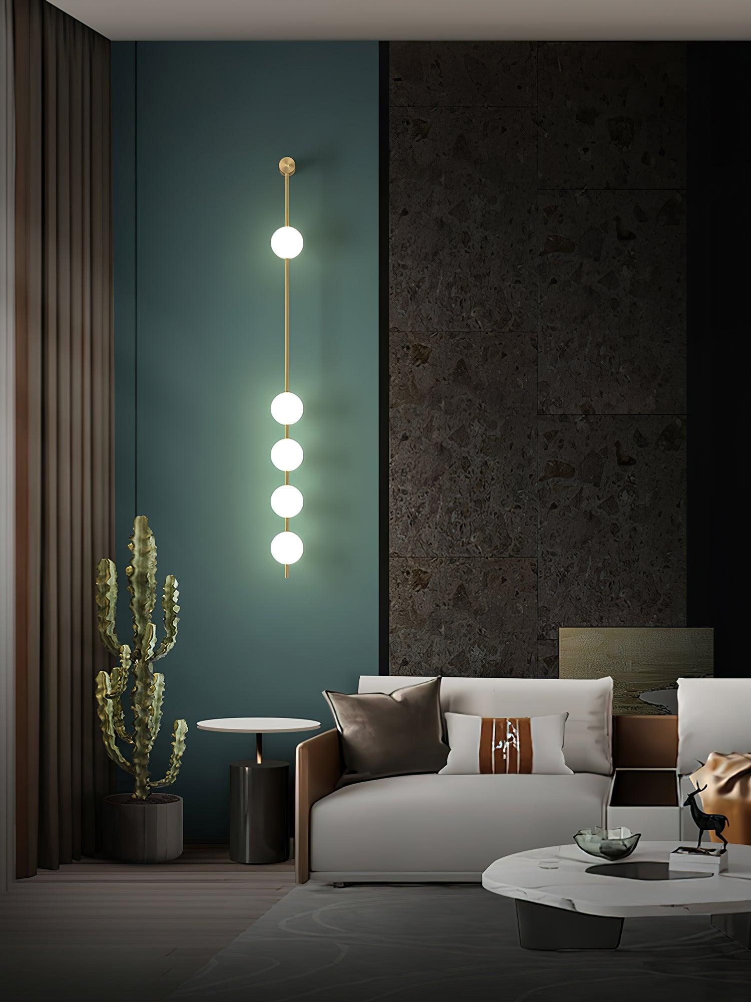 Lustra Wall Lamp Vertical Balls Brass - Letslighting