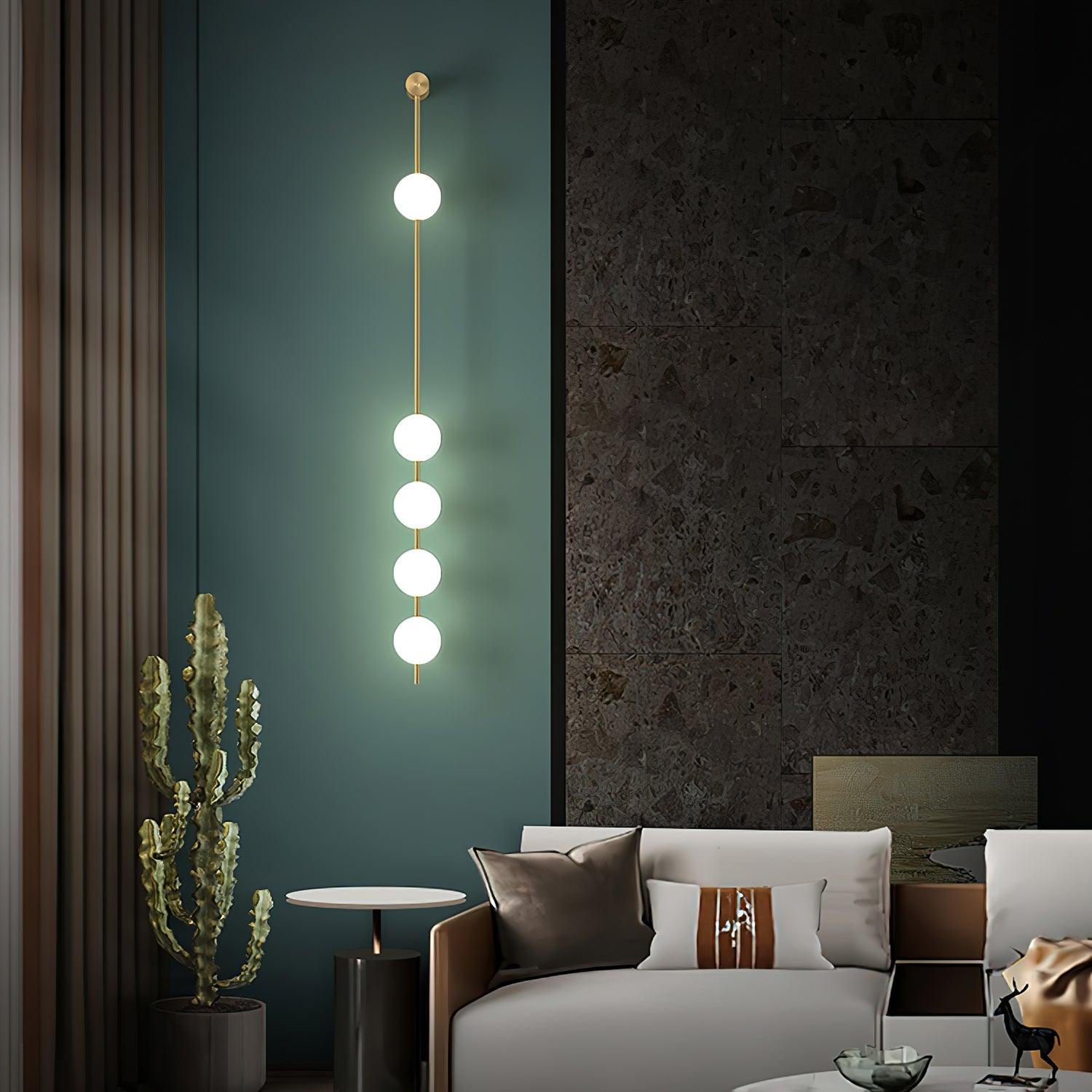 Lustra Wall Lamp Vertical Balls Brass - Letslighting