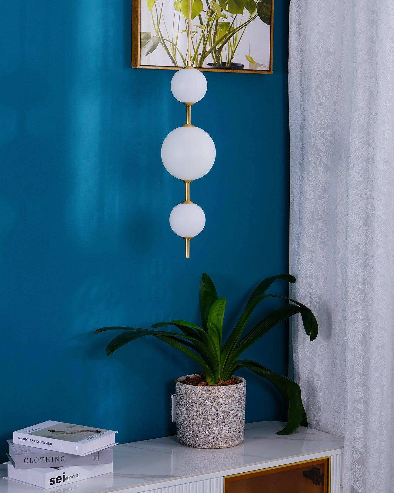 Velloran Brass Plastic Pendant Lamp - Letslighting