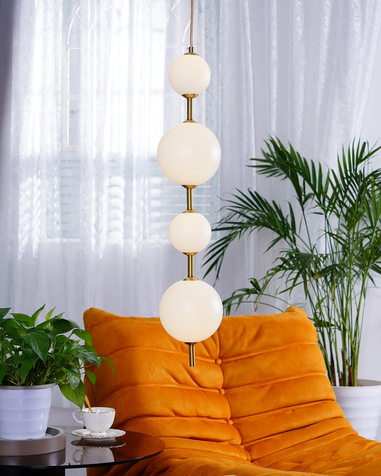 Velloran Brass Plastic Pendant Lamp - Letslighting