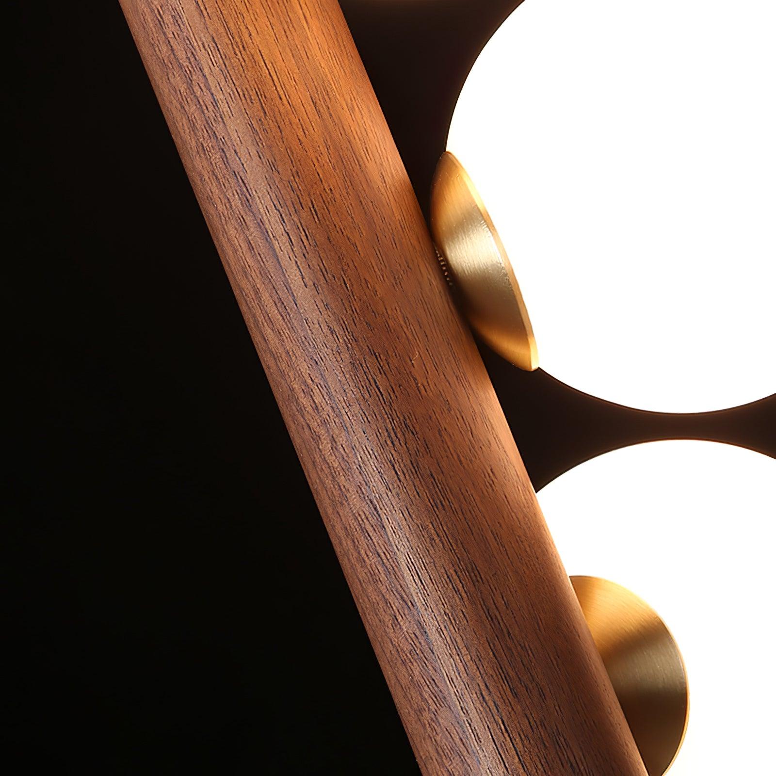 Lustra Pendant Lamp Wooden Glass Linear - Letslighting