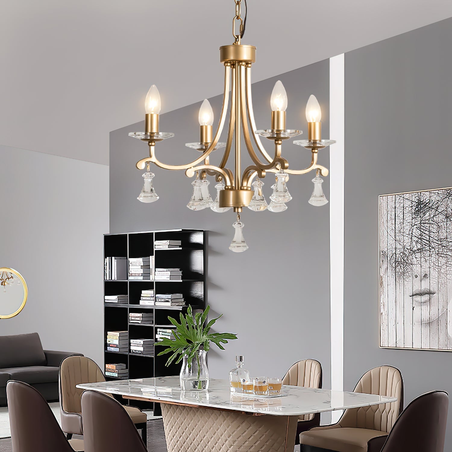 Cuvenara Postmodern Luxury Brass Crystal Chandelier - Letslighting