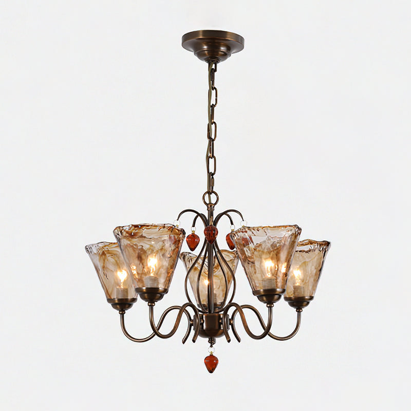 Evzorira Vintage Industrial Luxury Glass Crystal Chandelier - Letslighting