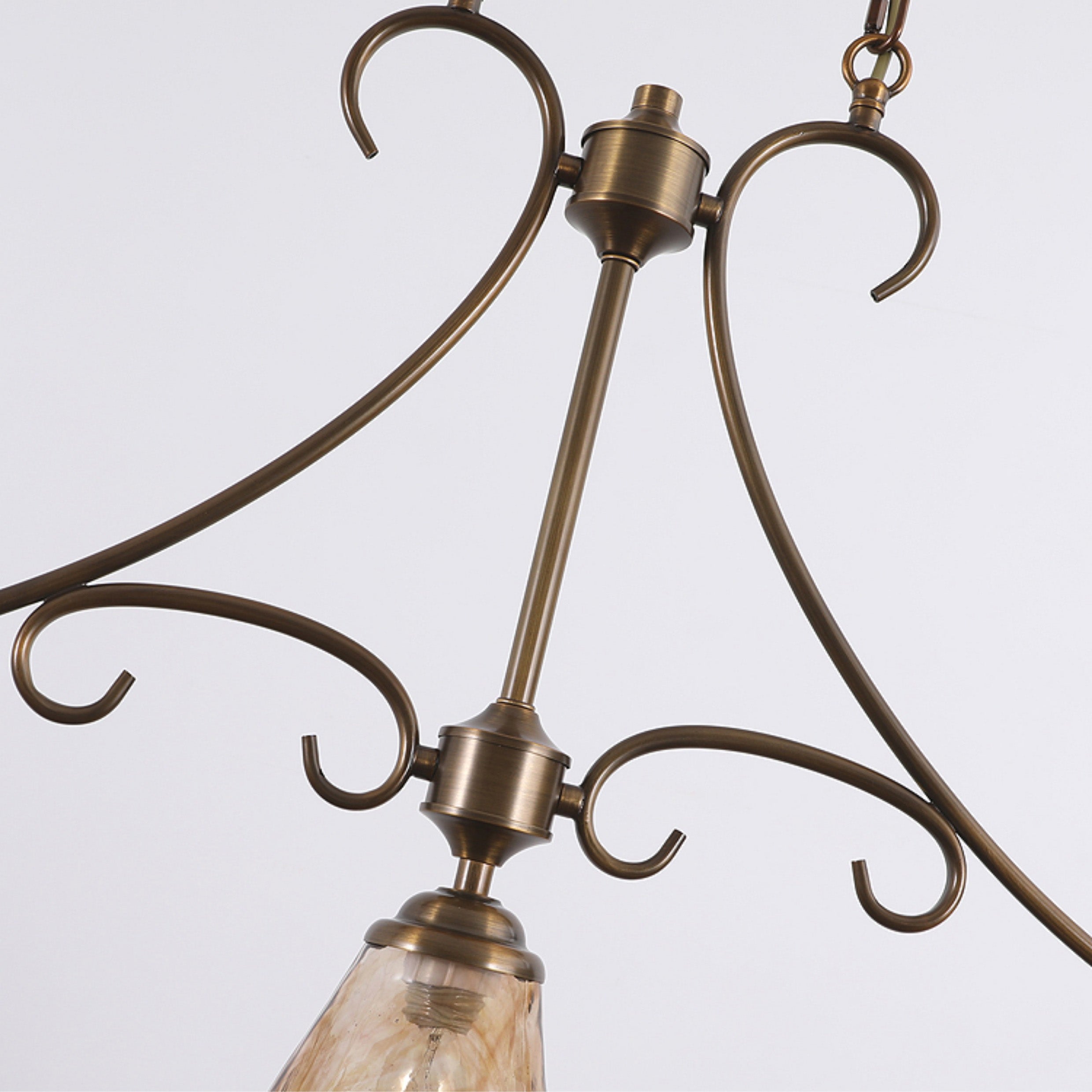 Aloror Vintage Industrial Island Brass Glass Pendant Lamp - Letslighting