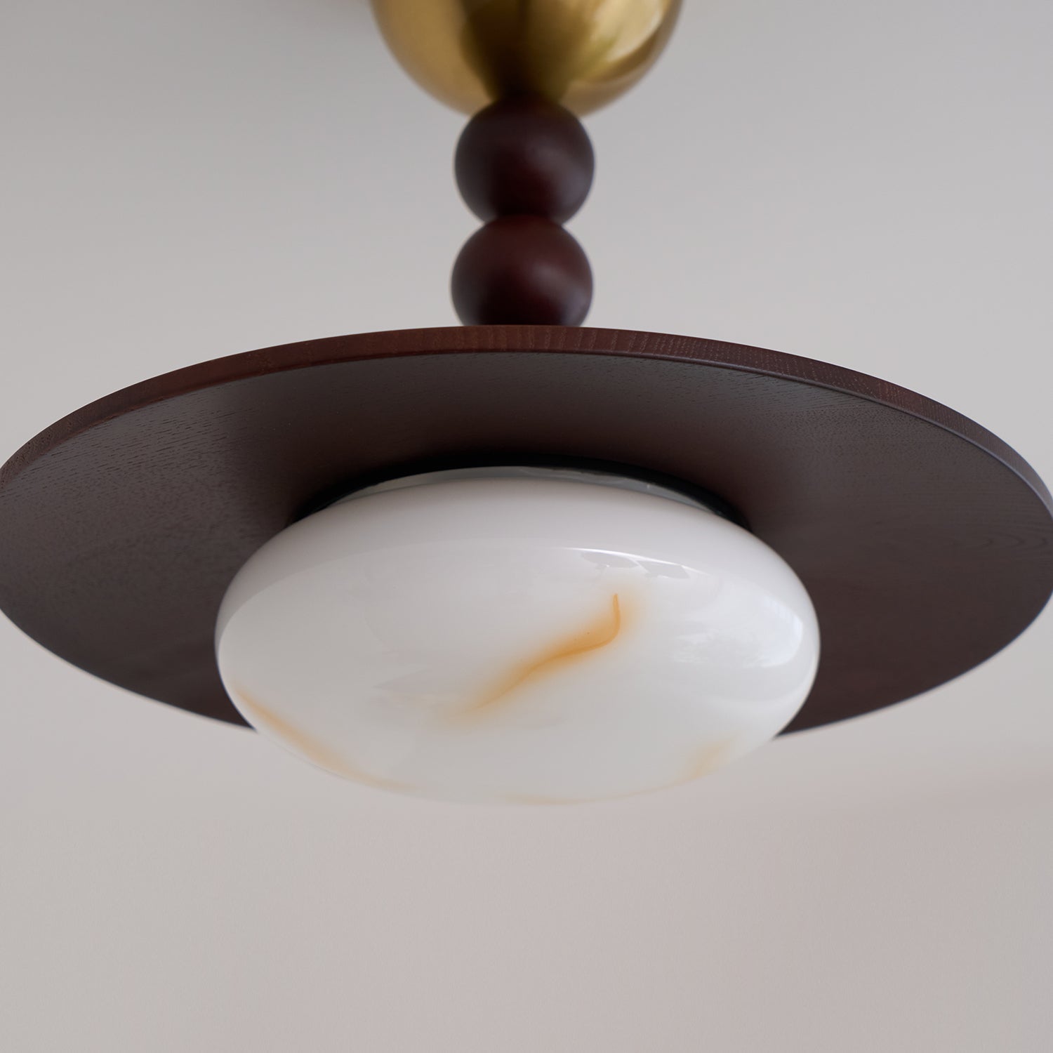 Muto Ceiling Light Walnut Color & White Imitation Alabaster