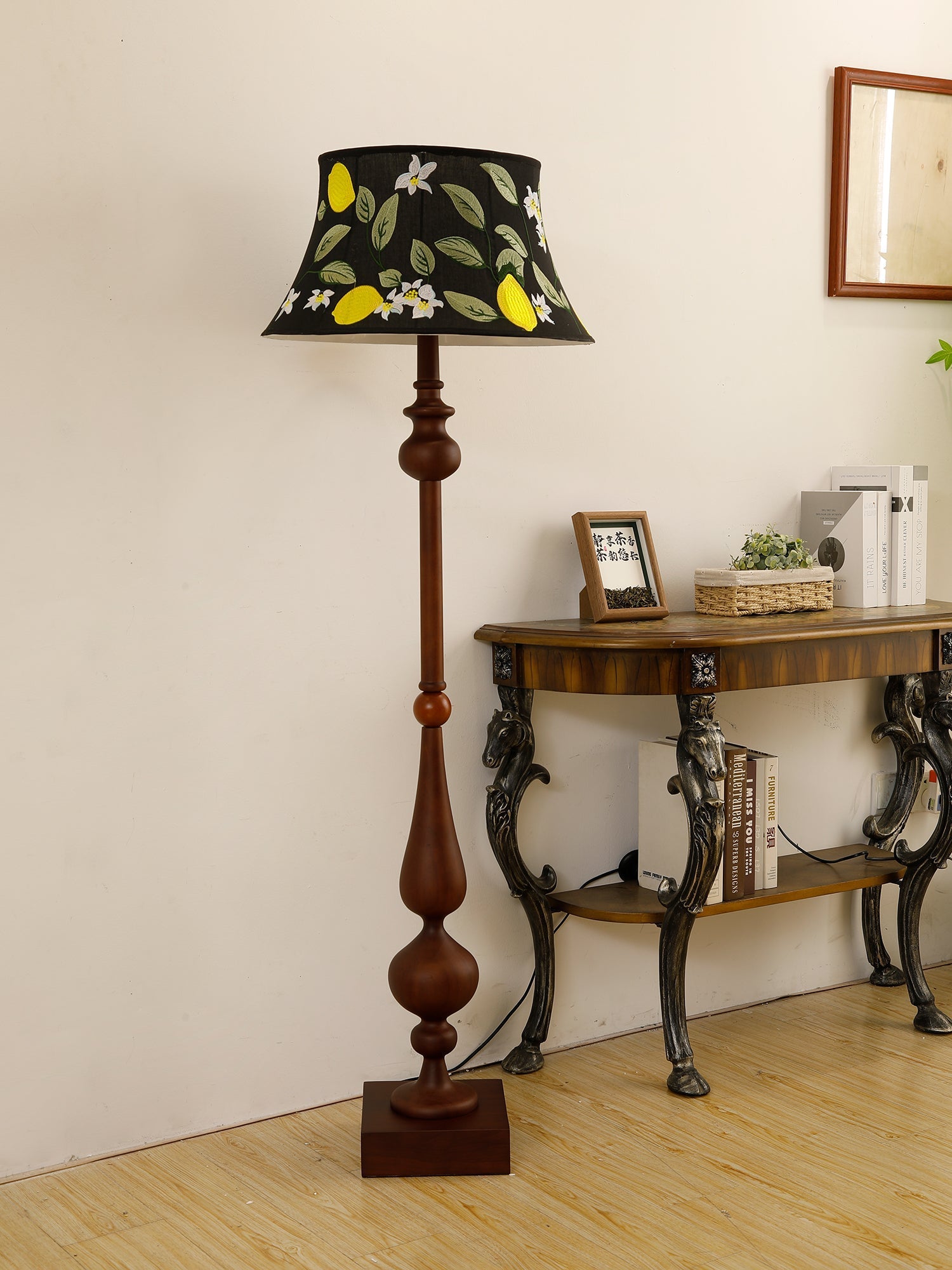 Floren Wood Fabric Classic Floor Lamp - Letslighting