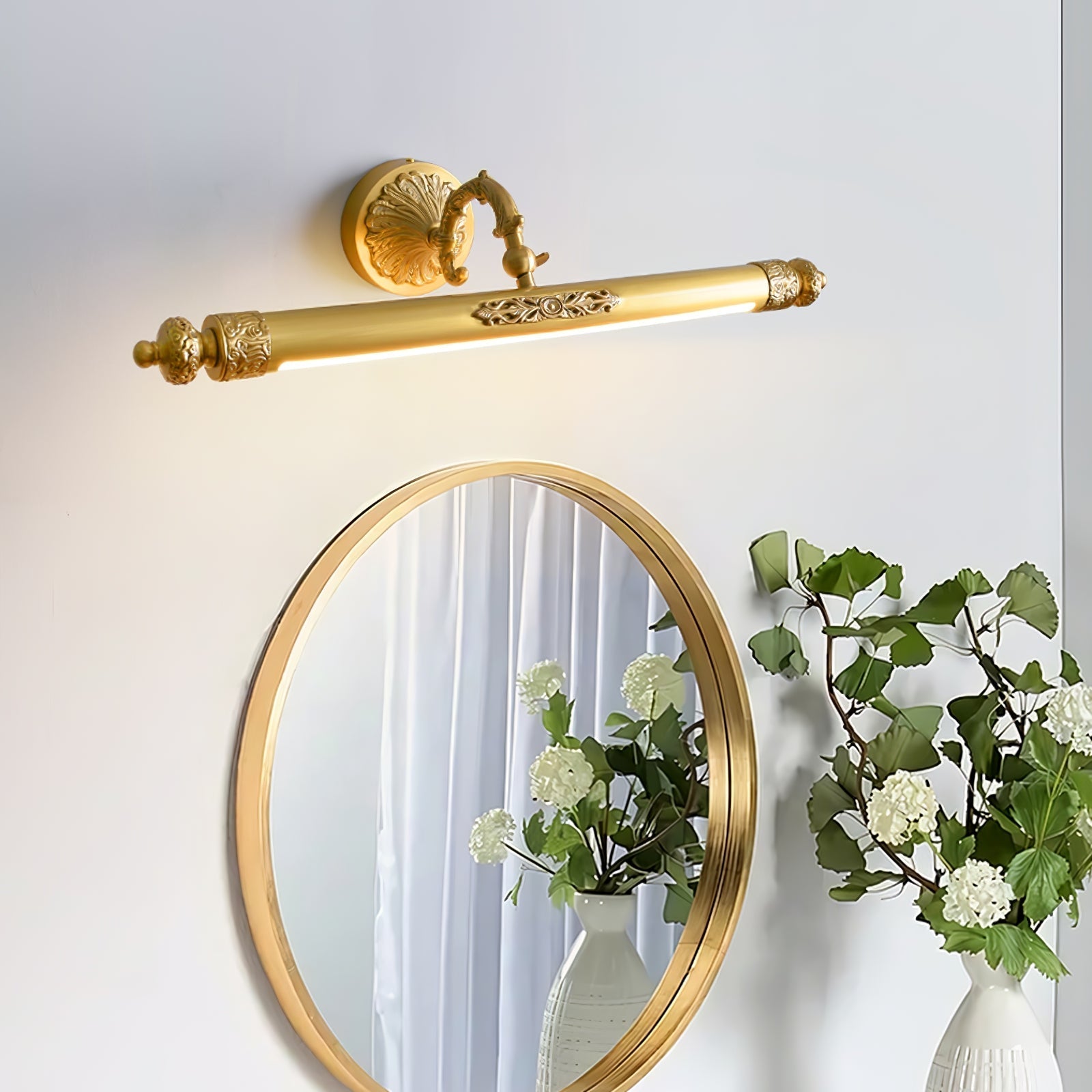 Unorir Premium Nordic Art Vanity Brass Wall Light - Letslighting