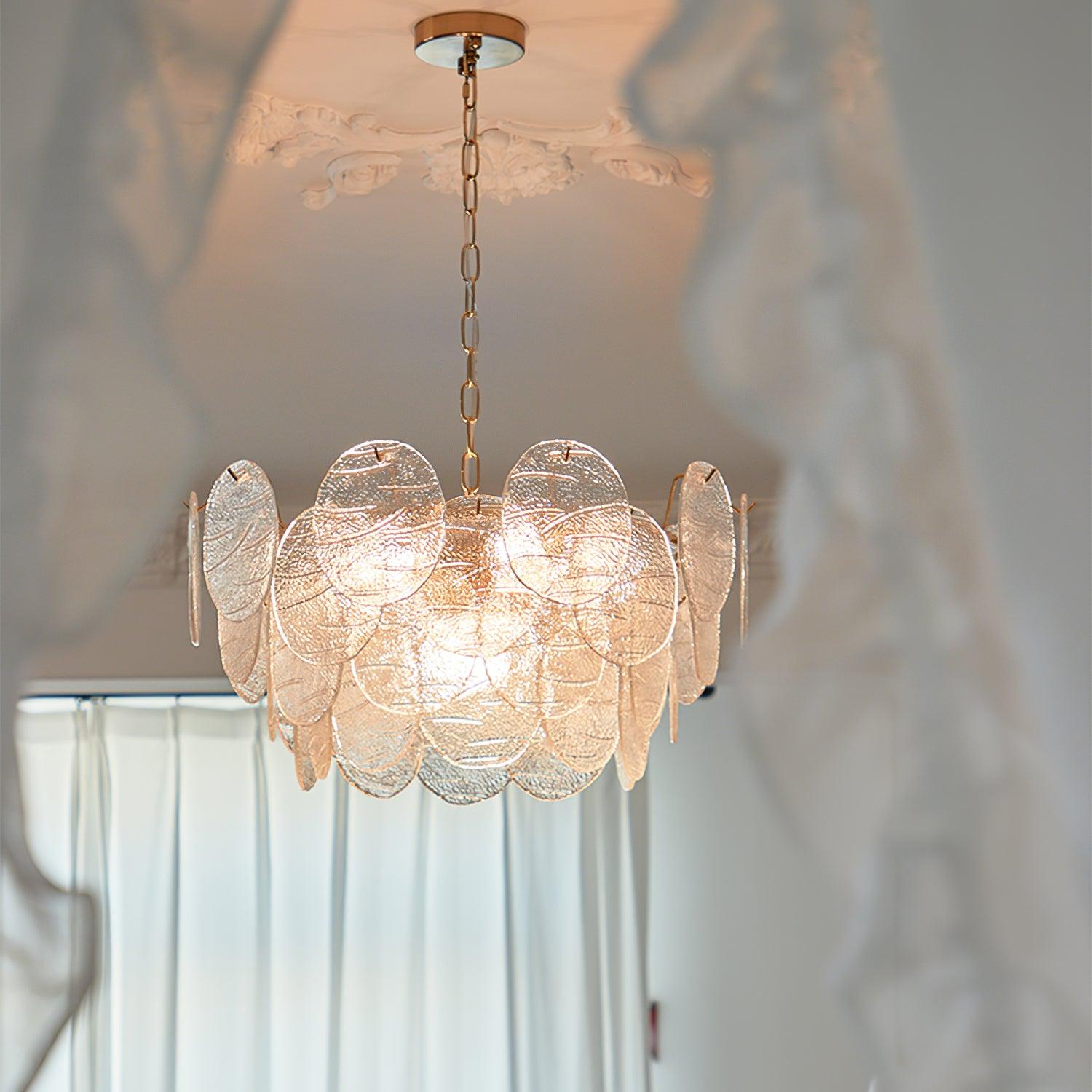 Chandelier Glass Discs Frame Gold Finish Victorian - Letslighting