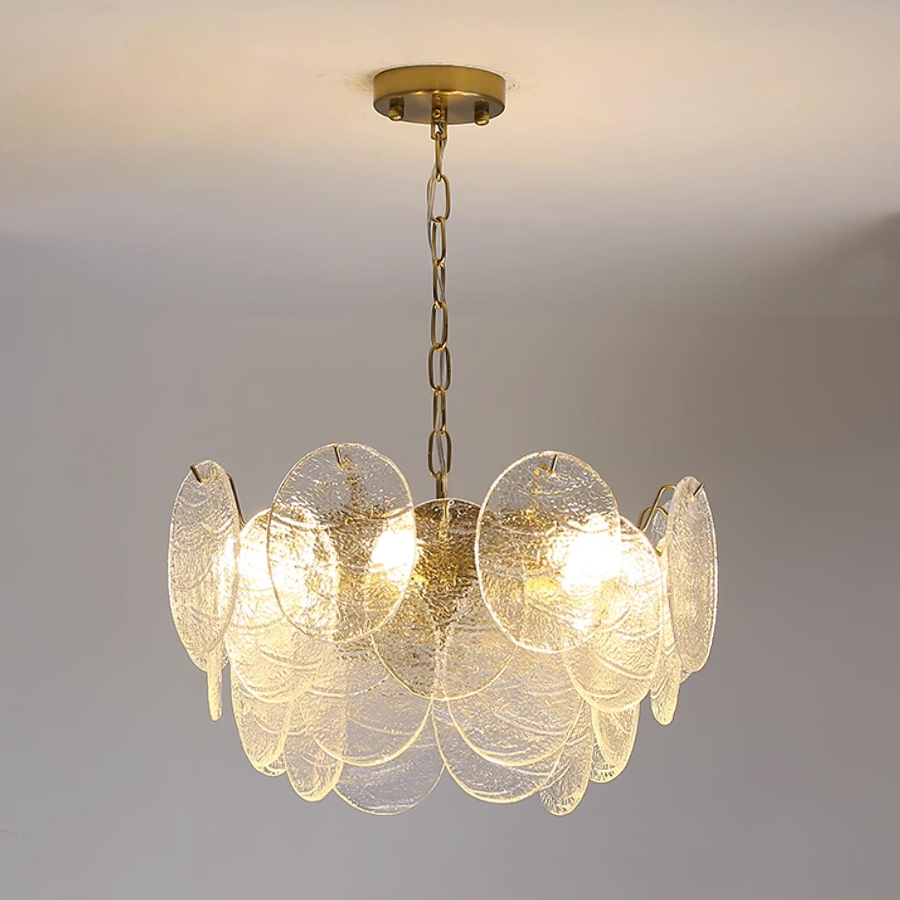 Chandelier Glass Discs Frame Gold Finish Victorian - Letslighting