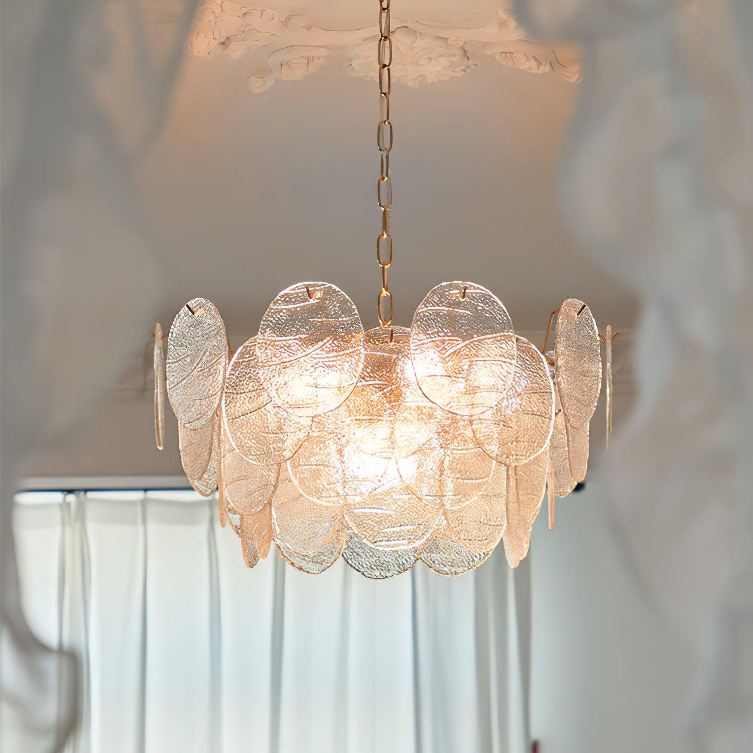 Chandelier Glass Discs Frame Gold Finish Victorian - Letslighting