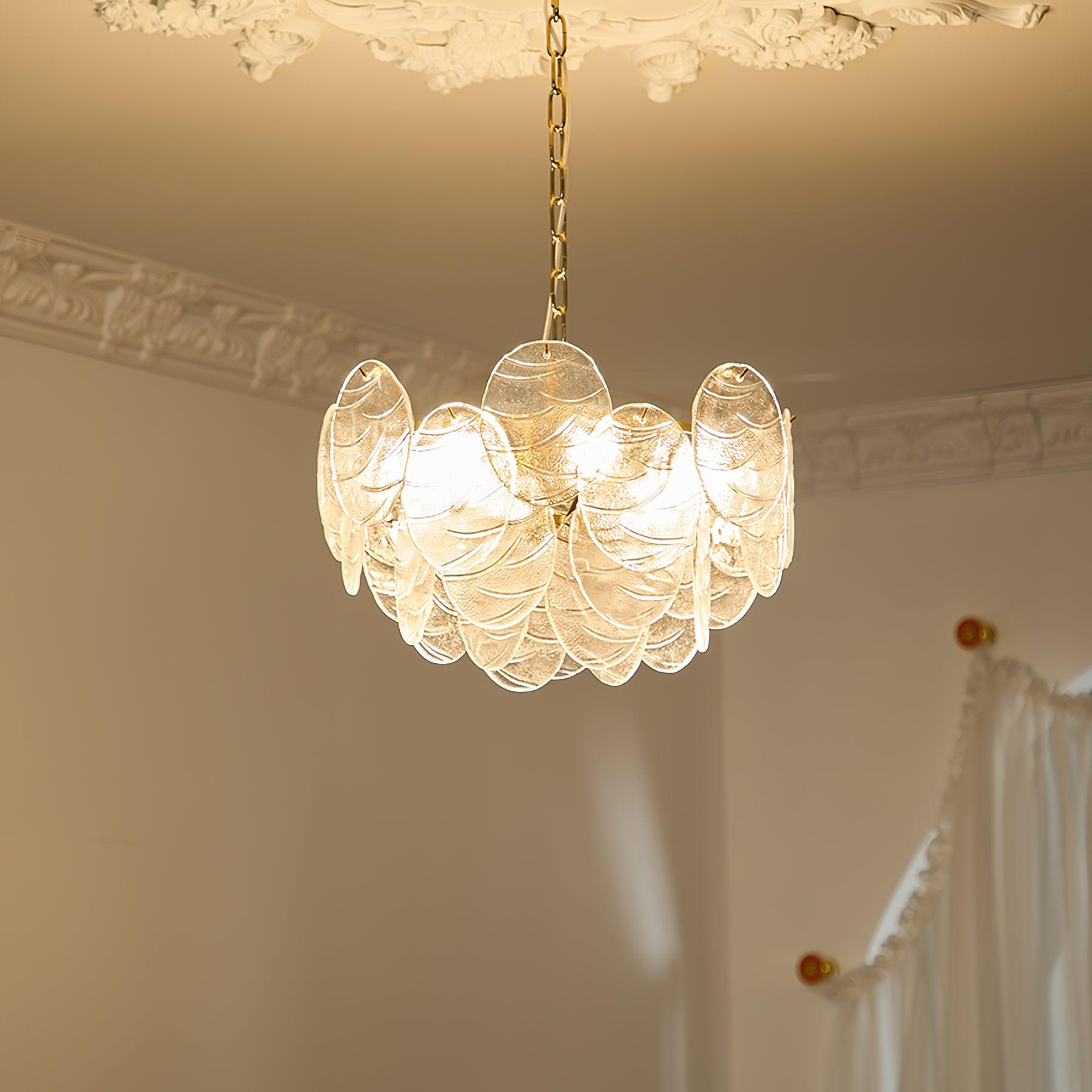 Chandelier Glass Discs Frame Gold Finish Victorian - Letslighting