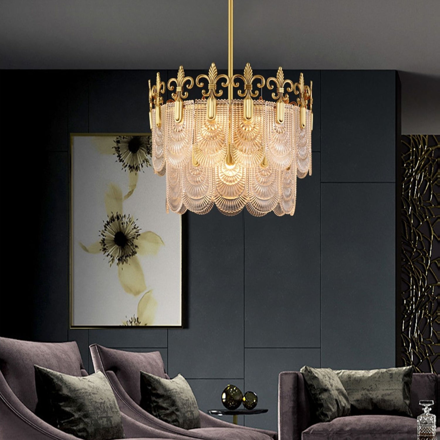 Cashaor Postmodern Luxury Brass Glass Chandelier - Letslighting