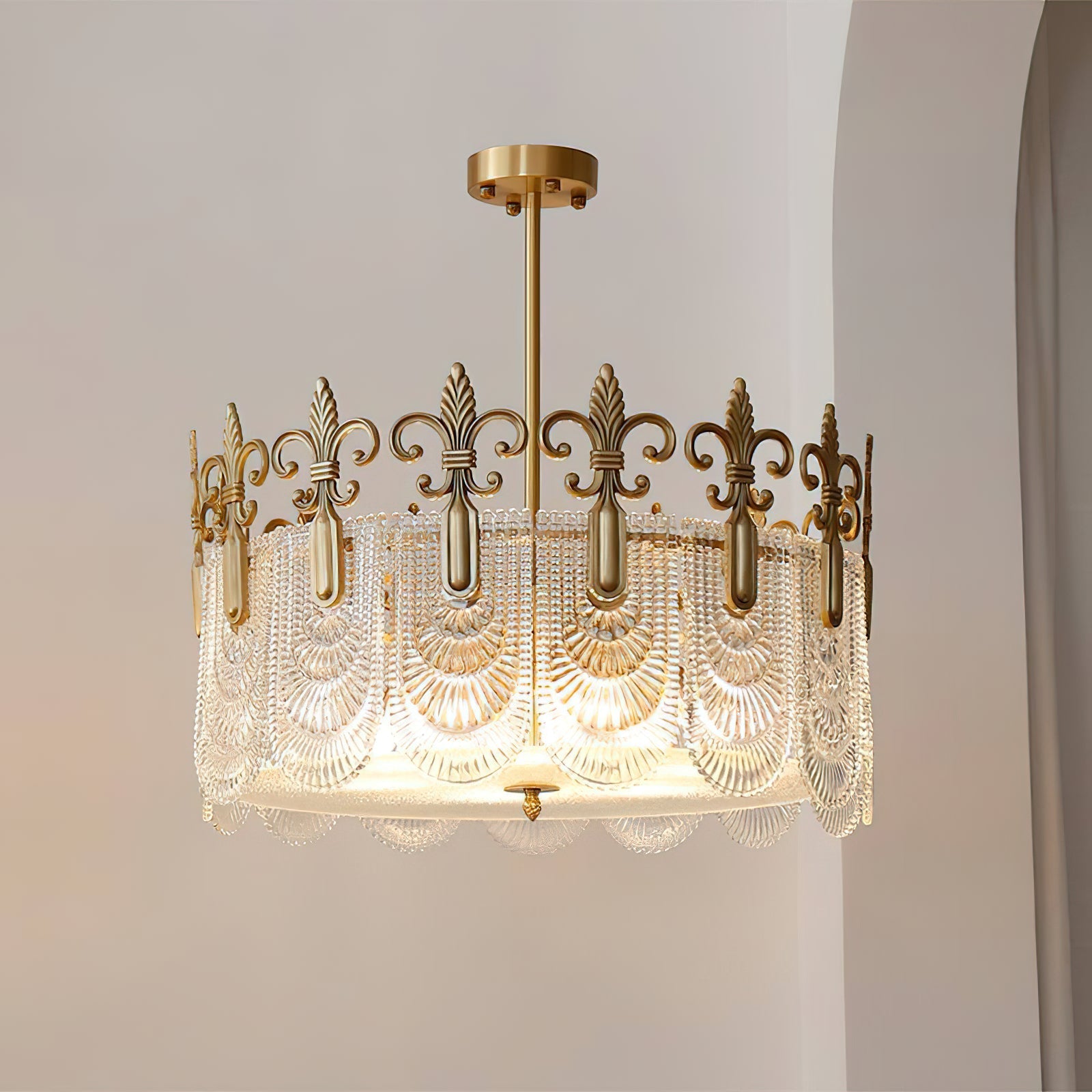 Cashaor Postmodern Luxury Brass Glass Chandelier - Letslighting
