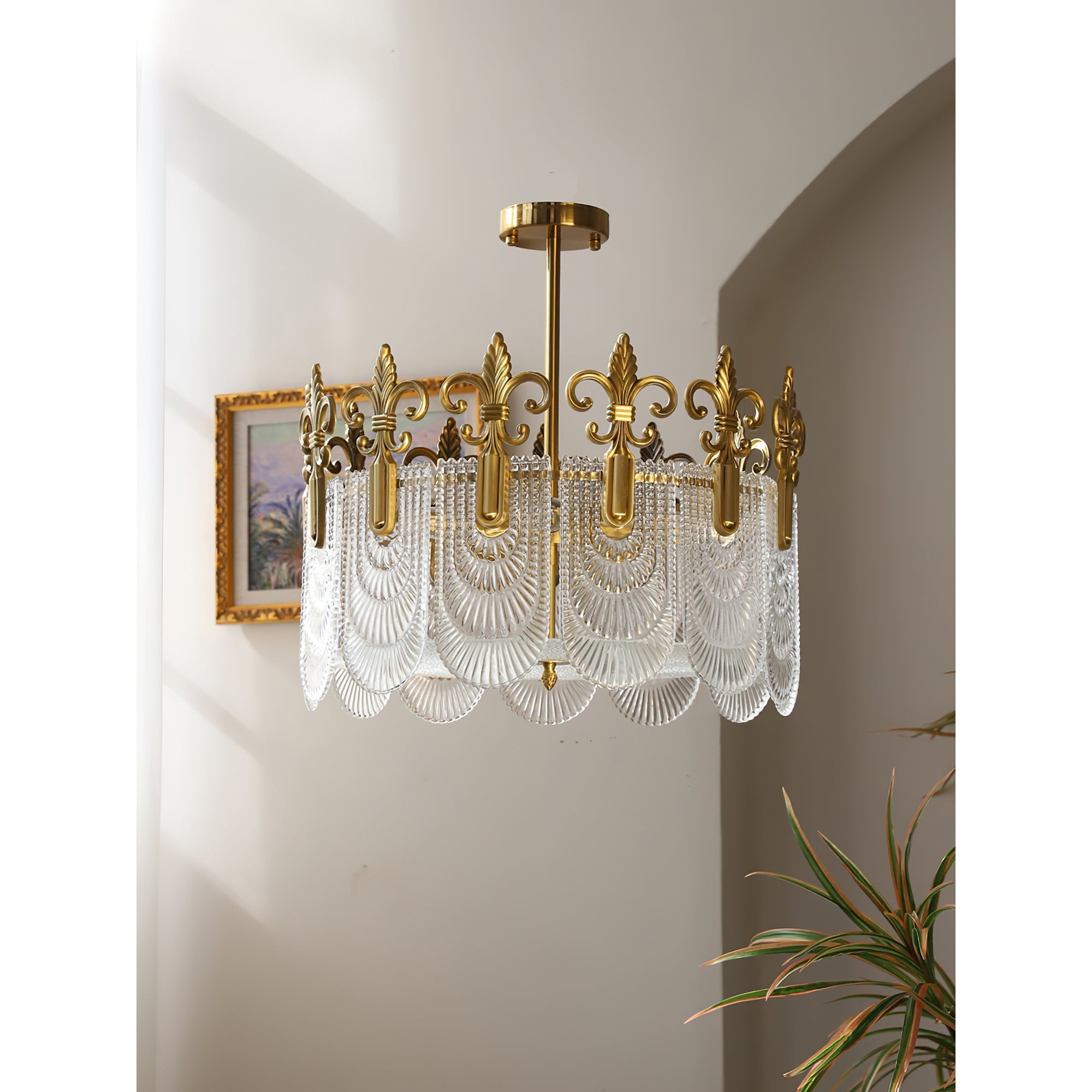 Cashaor Postmodern Luxury Brass Glass Chandelier - Letslighting