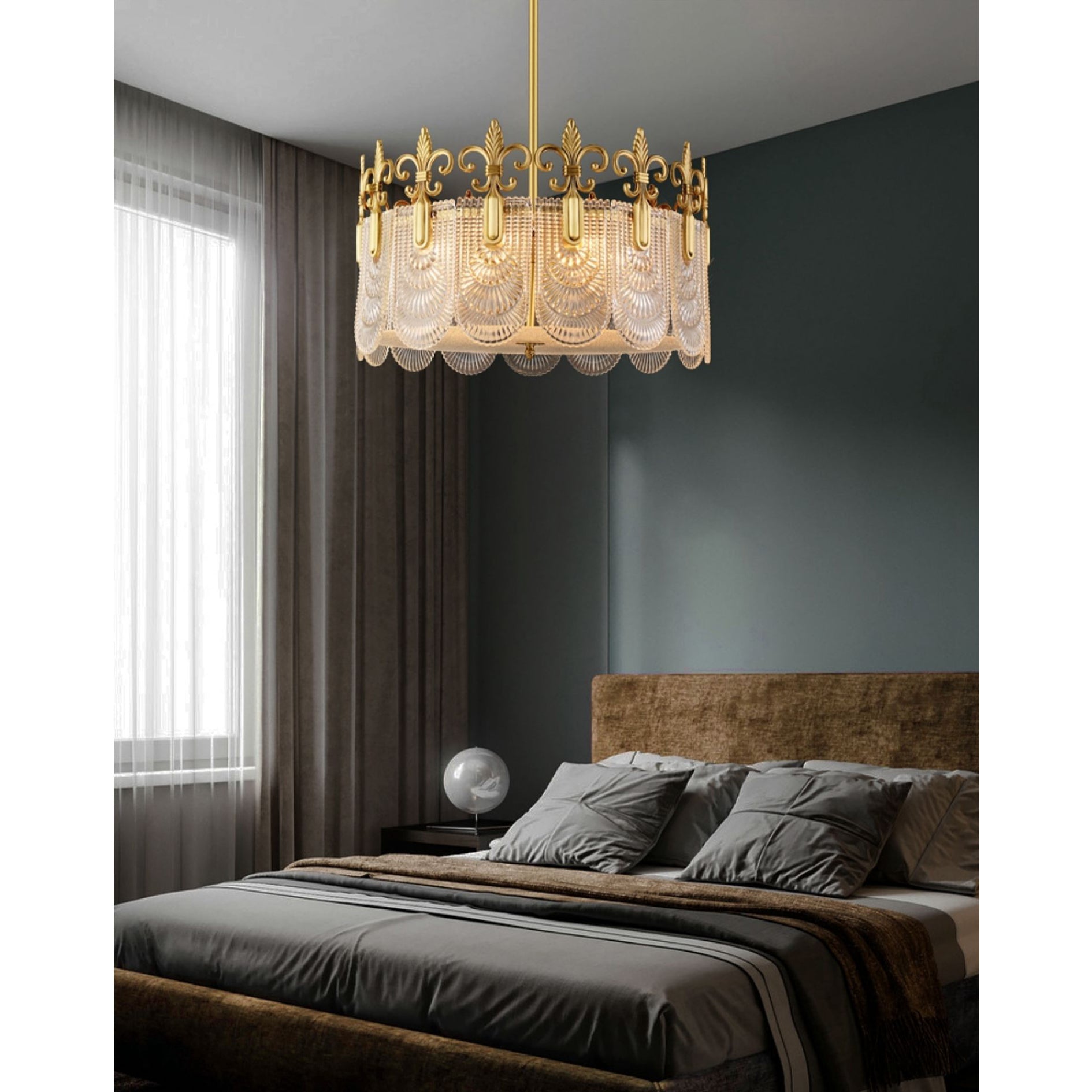 Cashaor Postmodern Luxury Brass Glass Chandelier - Letslighting