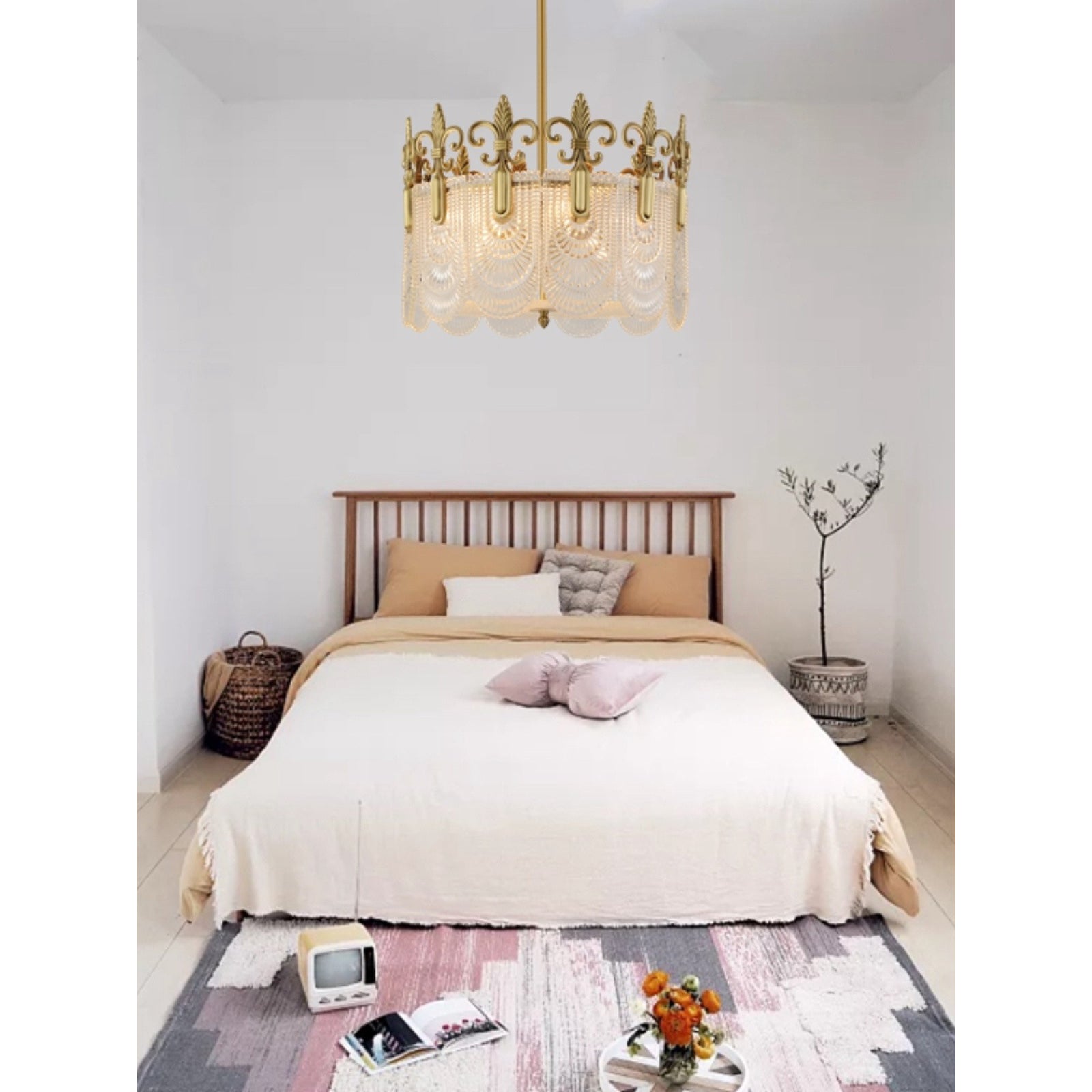 Cashaor Postmodern Luxury Brass Glass Chandelier - Letslighting