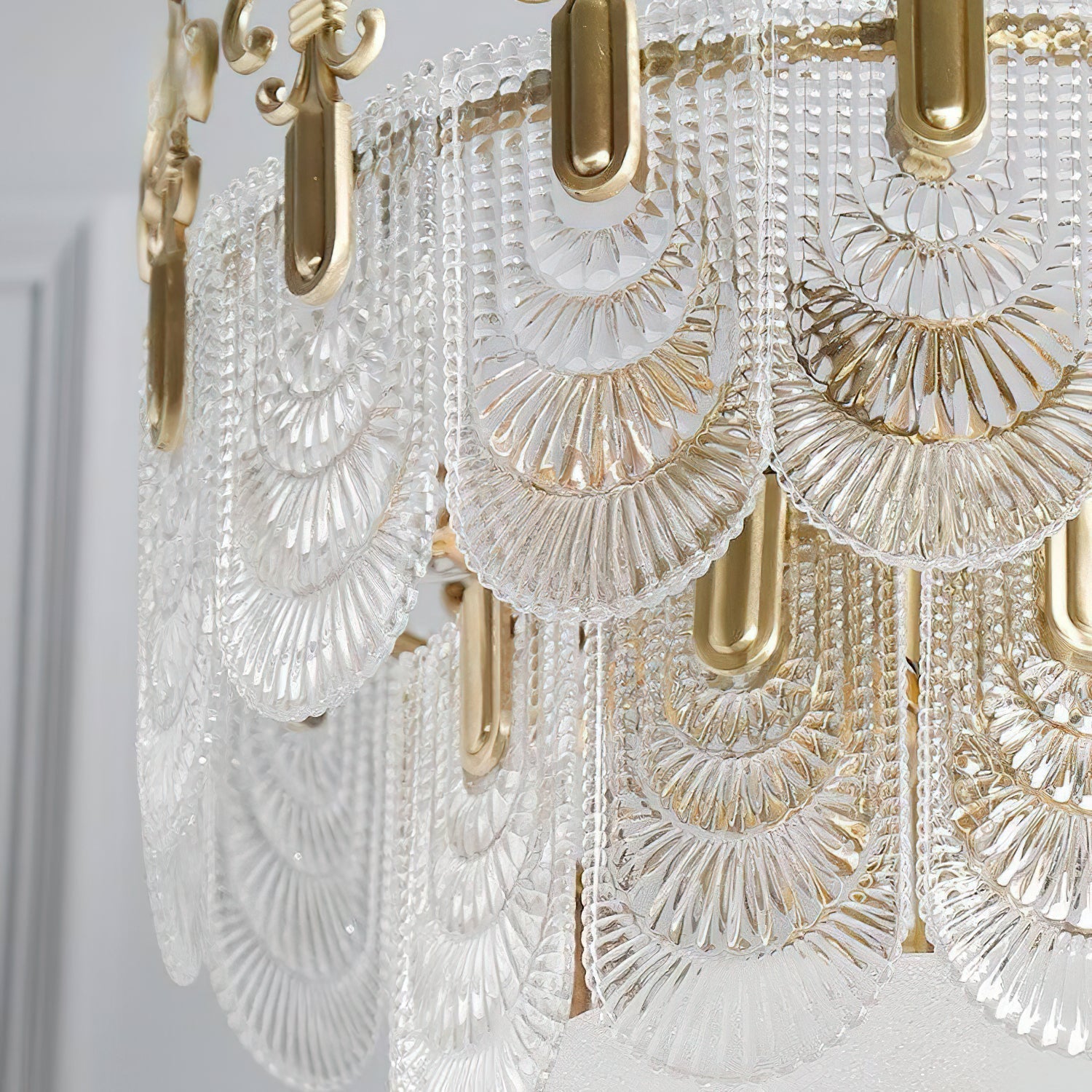 Cashaor Postmodern Luxury Brass Glass Chandelier - Letslighting