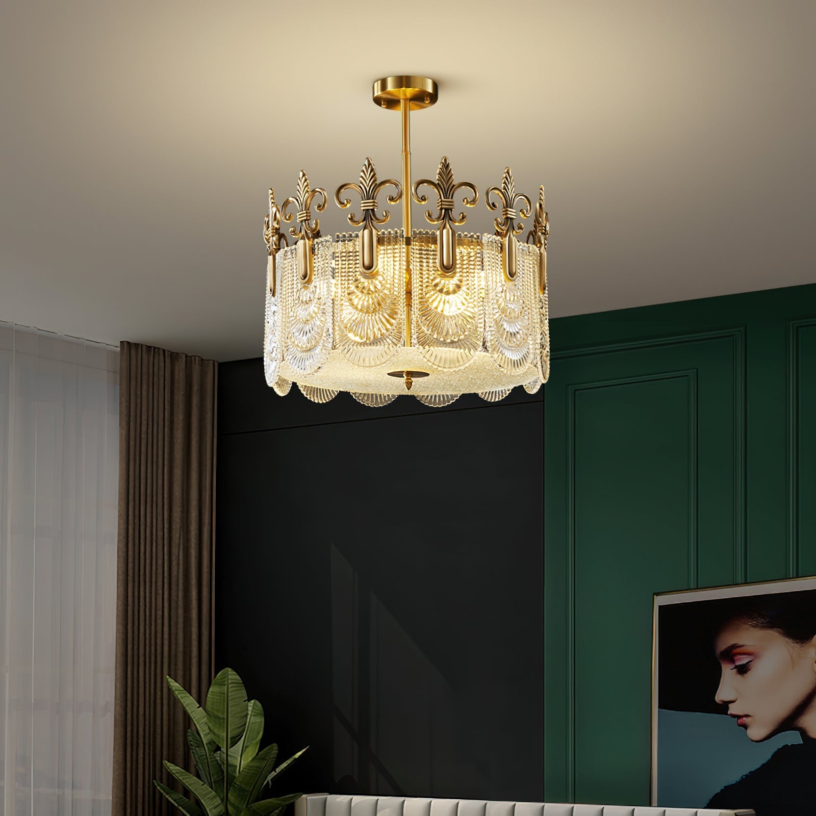 Cashaor Postmodern Luxury Brass Glass Chandelier - Letslighting