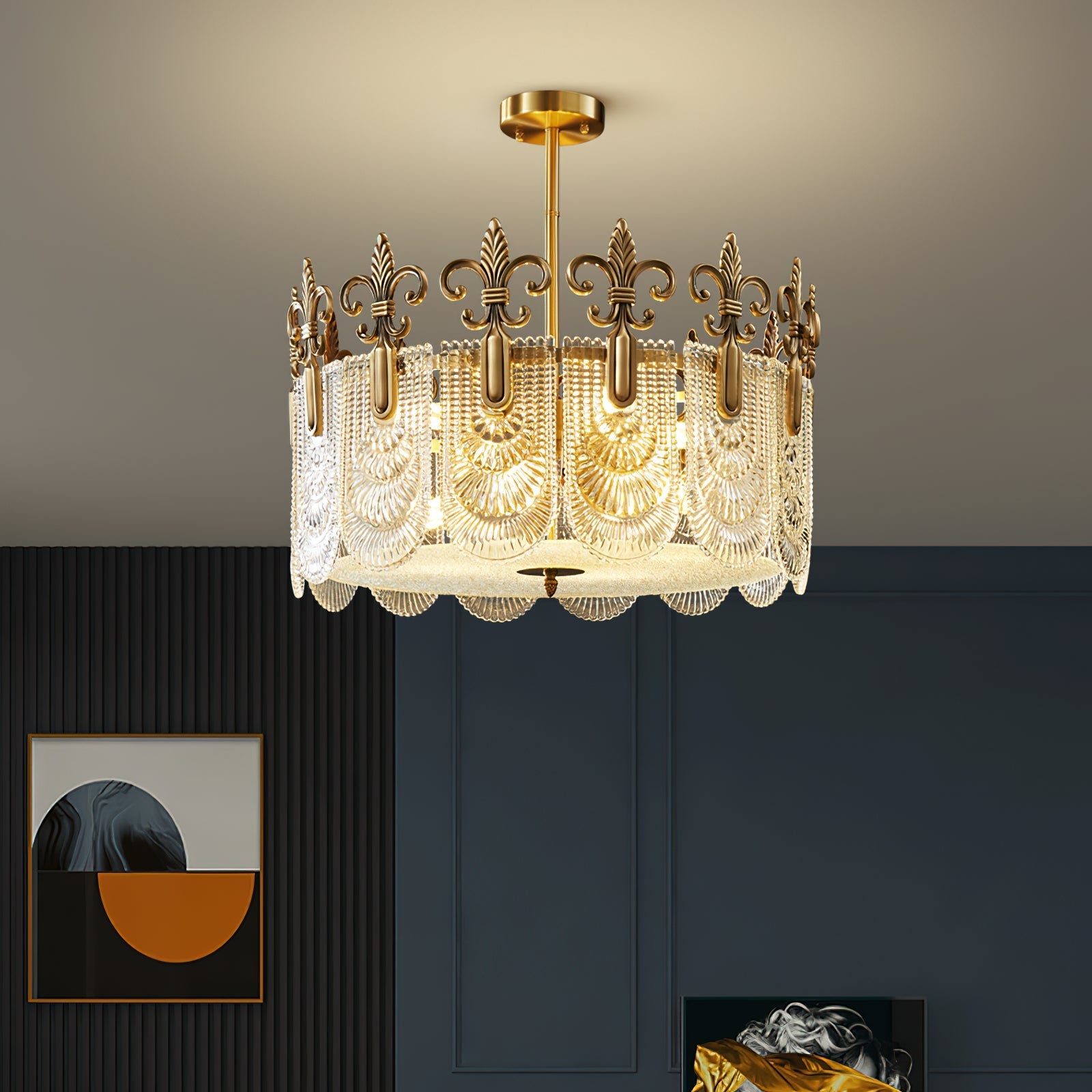 Cashaor Postmodern Luxury Brass Glass Chandelier - Letslighting