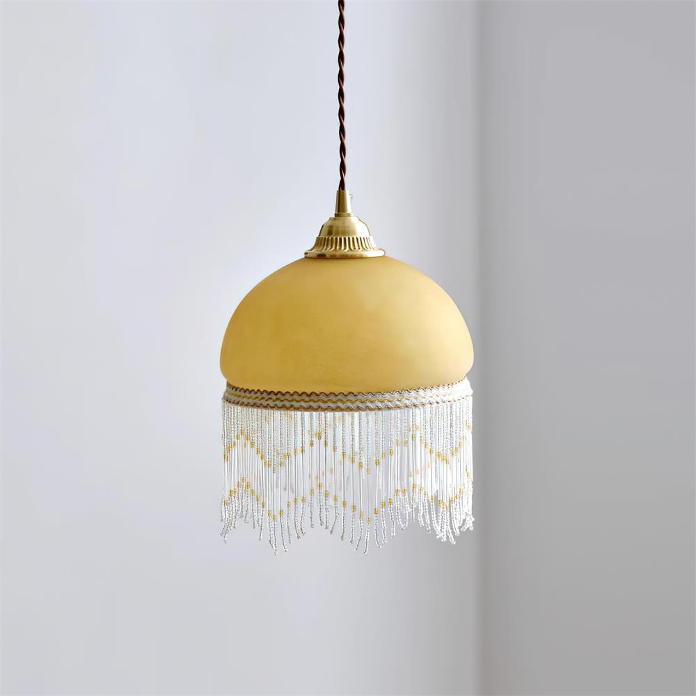 Vili Tassel Pendant Lamp Dome Fringed Beaded - Letslighting