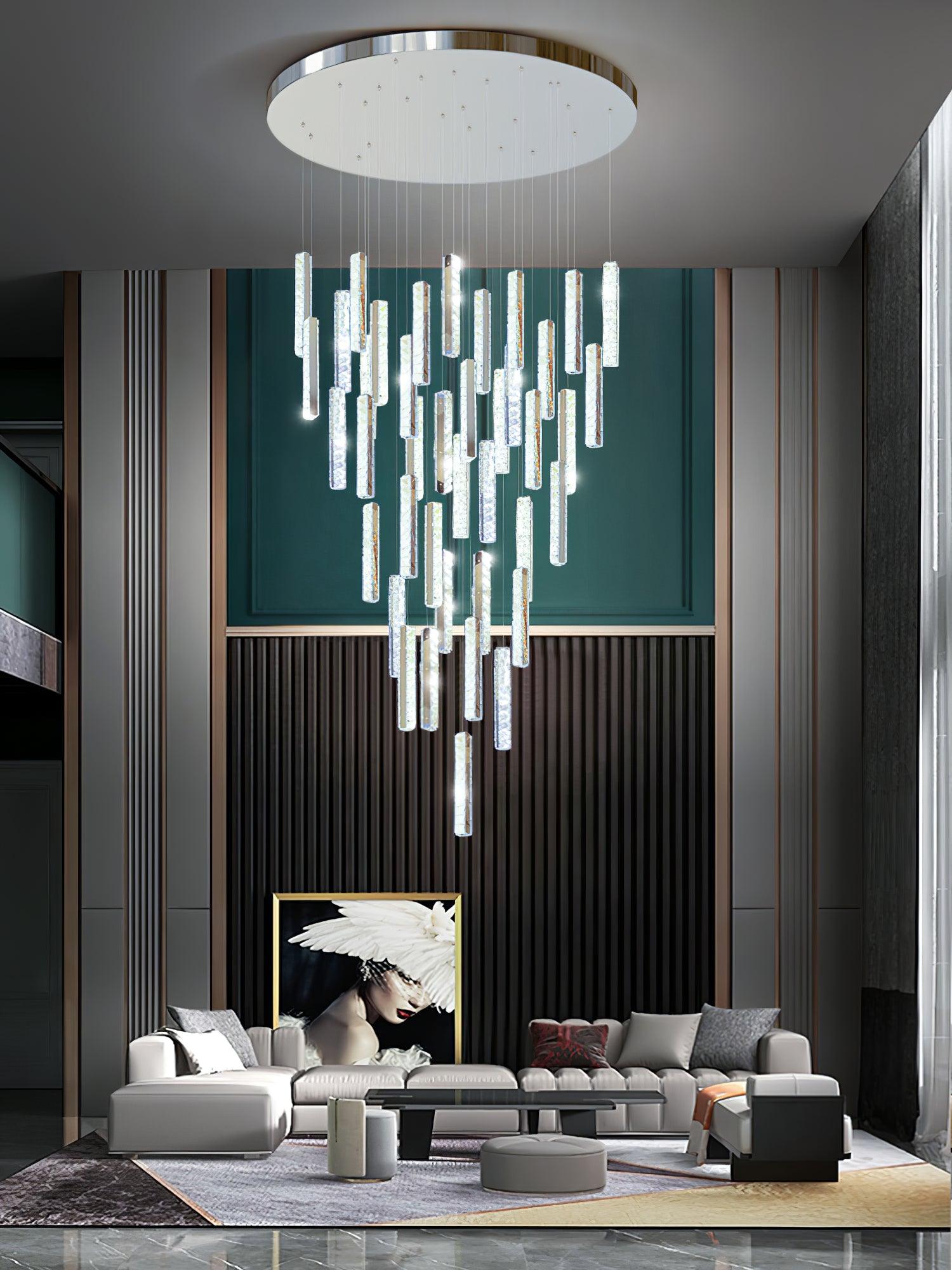 Lustra Chandelier Villa Forci Pendant Silver Modern - Letslighting