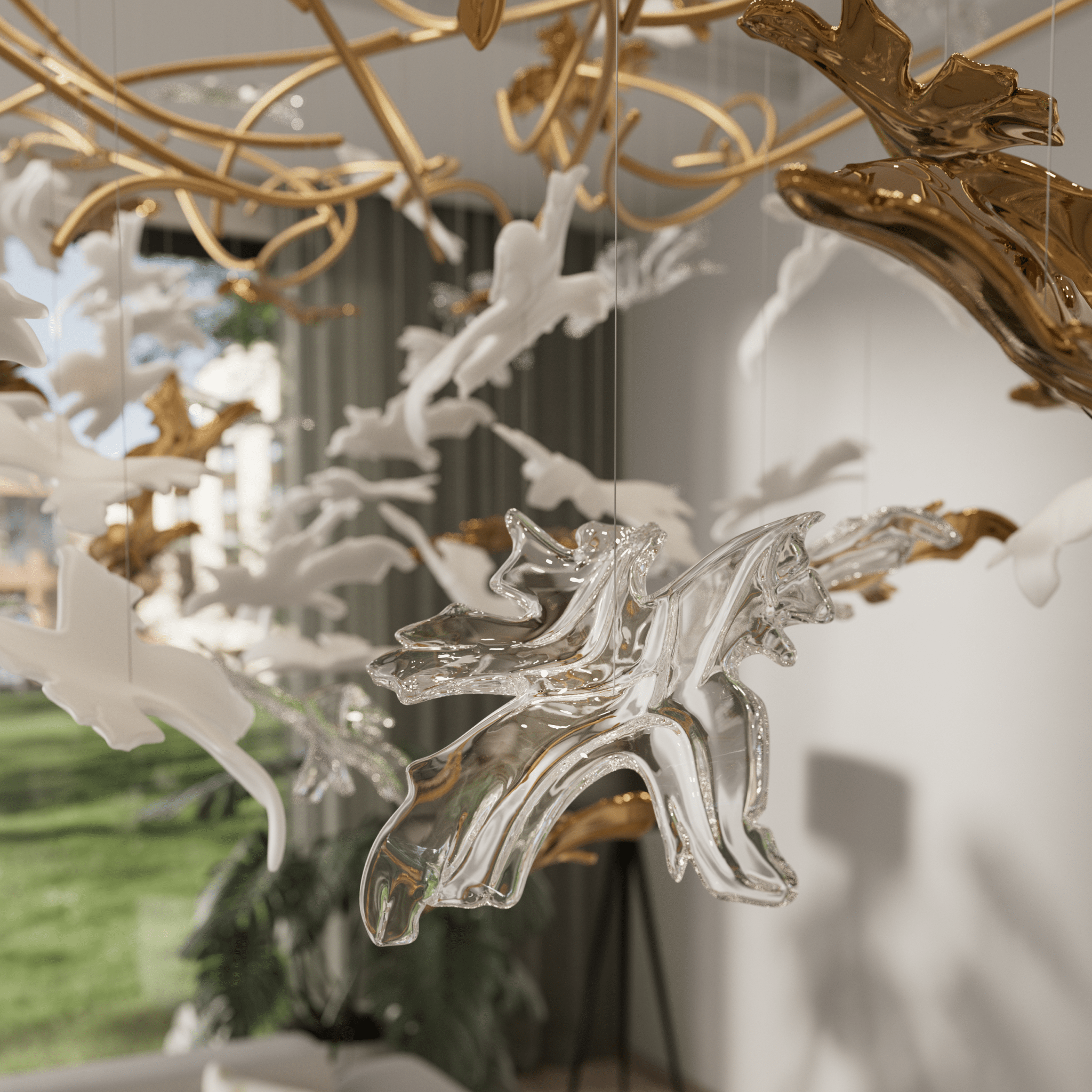 Arinan Floral Glass Chandelier - Letslighting