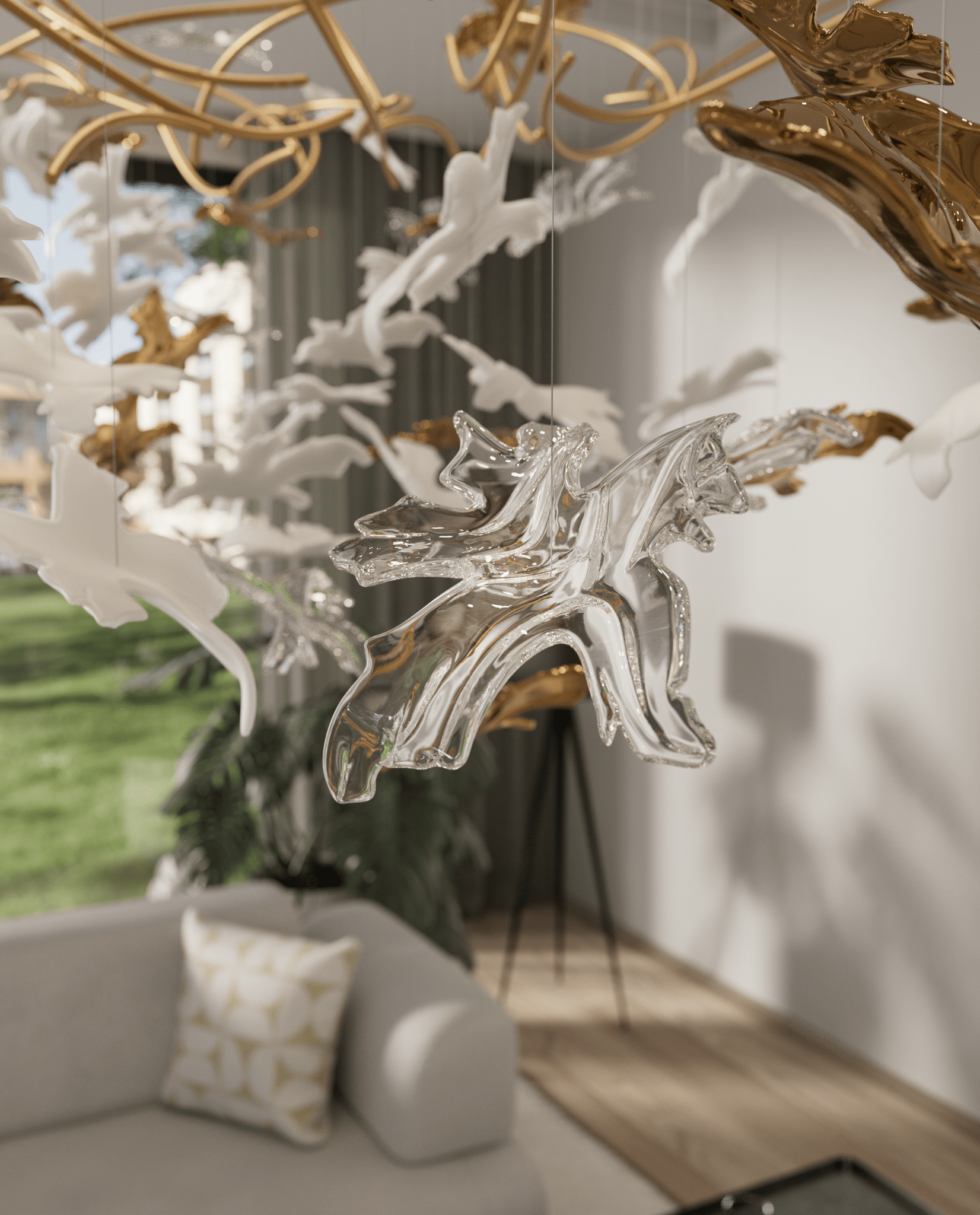 Arinan Floral Glass Chandelier - Letslighting