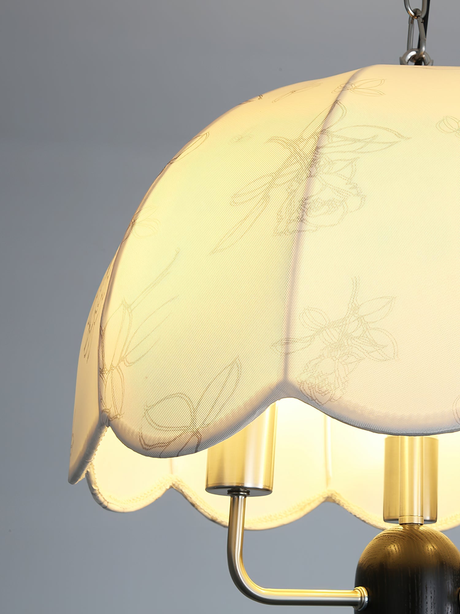 Ervaren Vintage Bloom Fabric Wood Pendant Lamp - Letslighting
