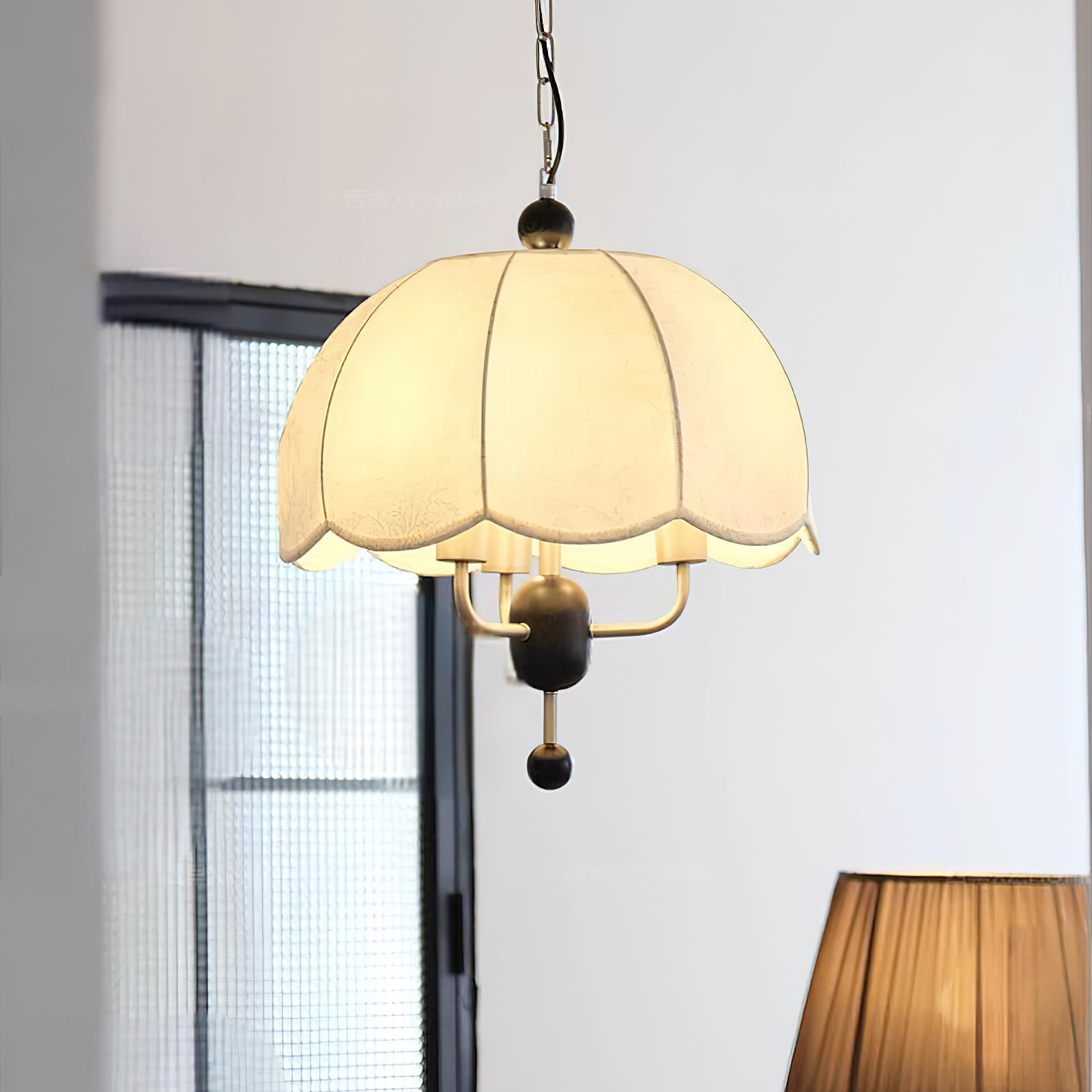 Ervaren Vintage Bloom Fabric Wood Pendant Lamp - Letslighting