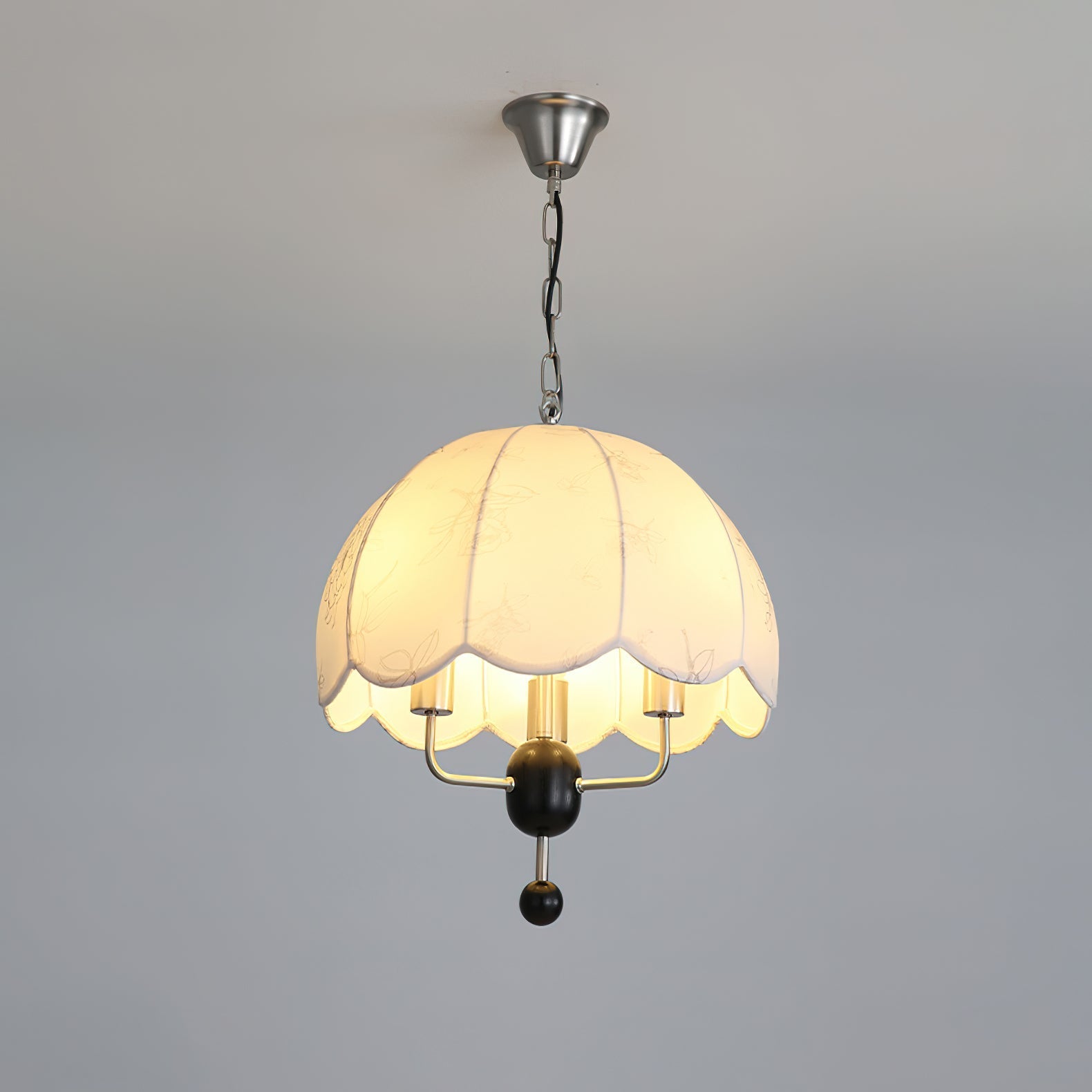 Ervaren Vintage Bloom Fabric Wood Pendant Lamp - Letslighting