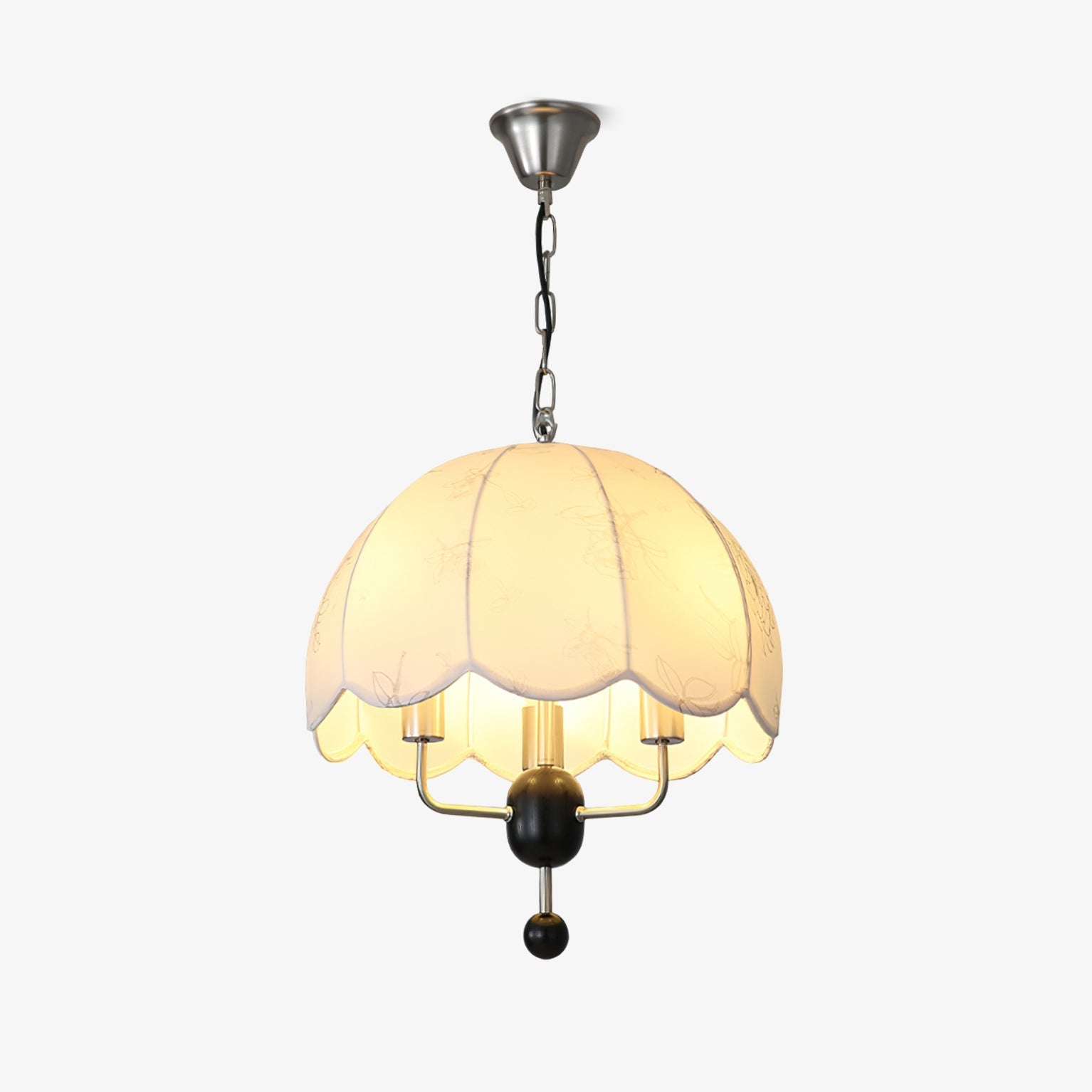 Ervaren Vintage Bloom Fabric Wood Pendant Lamp - Letslighting