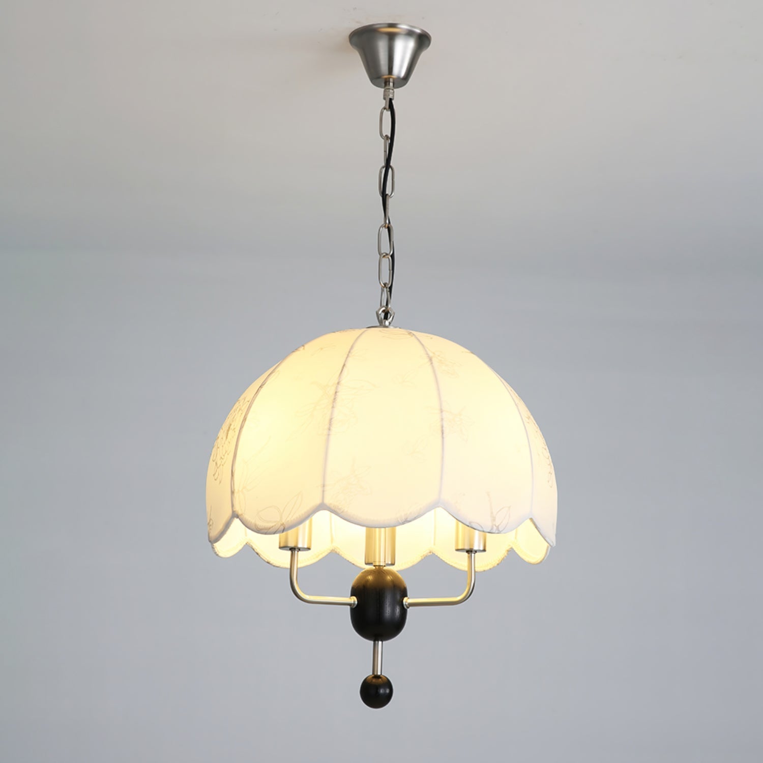 Ervaren Vintage Bloom Fabric Wood Pendant Lamp - Letslighting