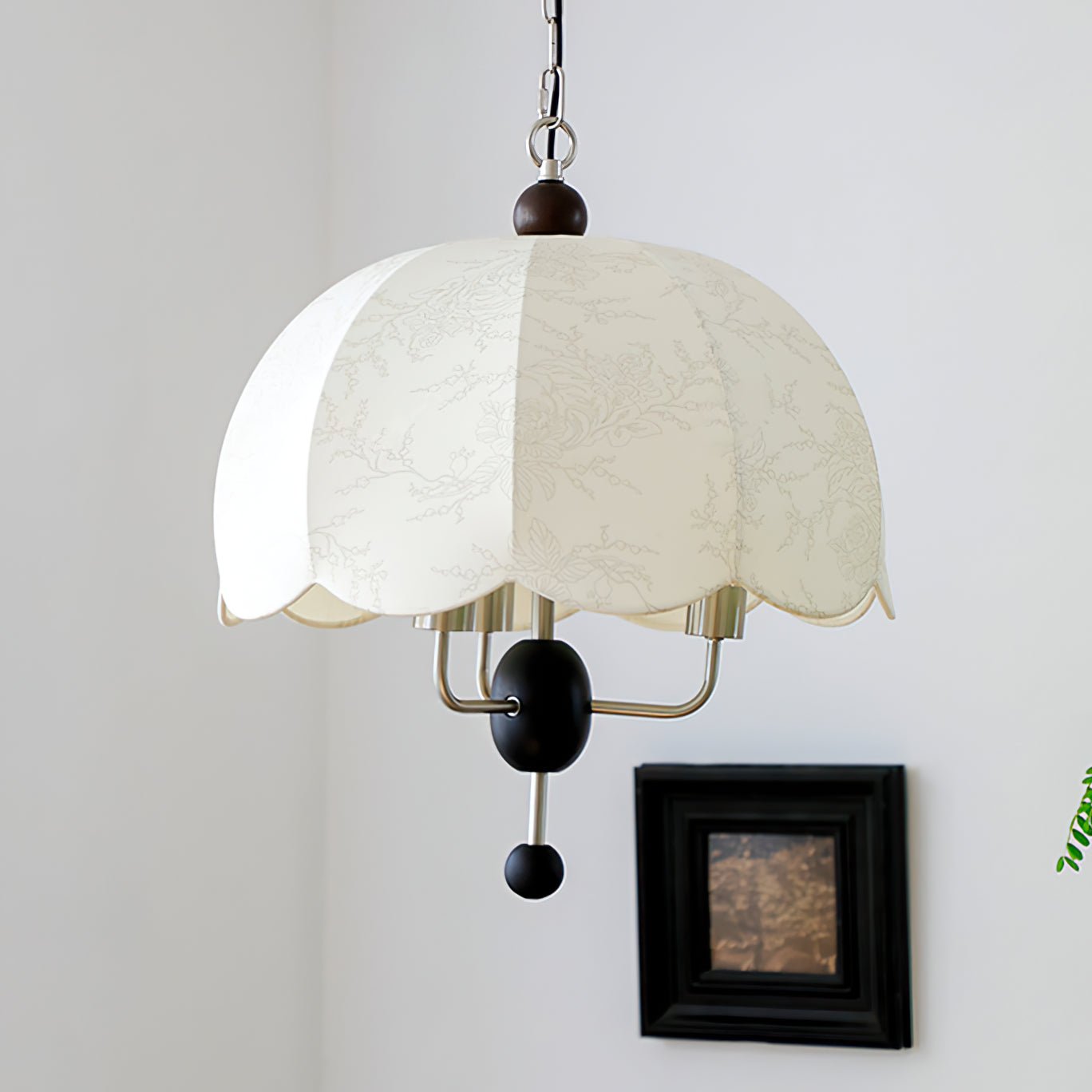 Ervaren Vintage Bloom Fabric Wood Pendant Lamp - Letslighting