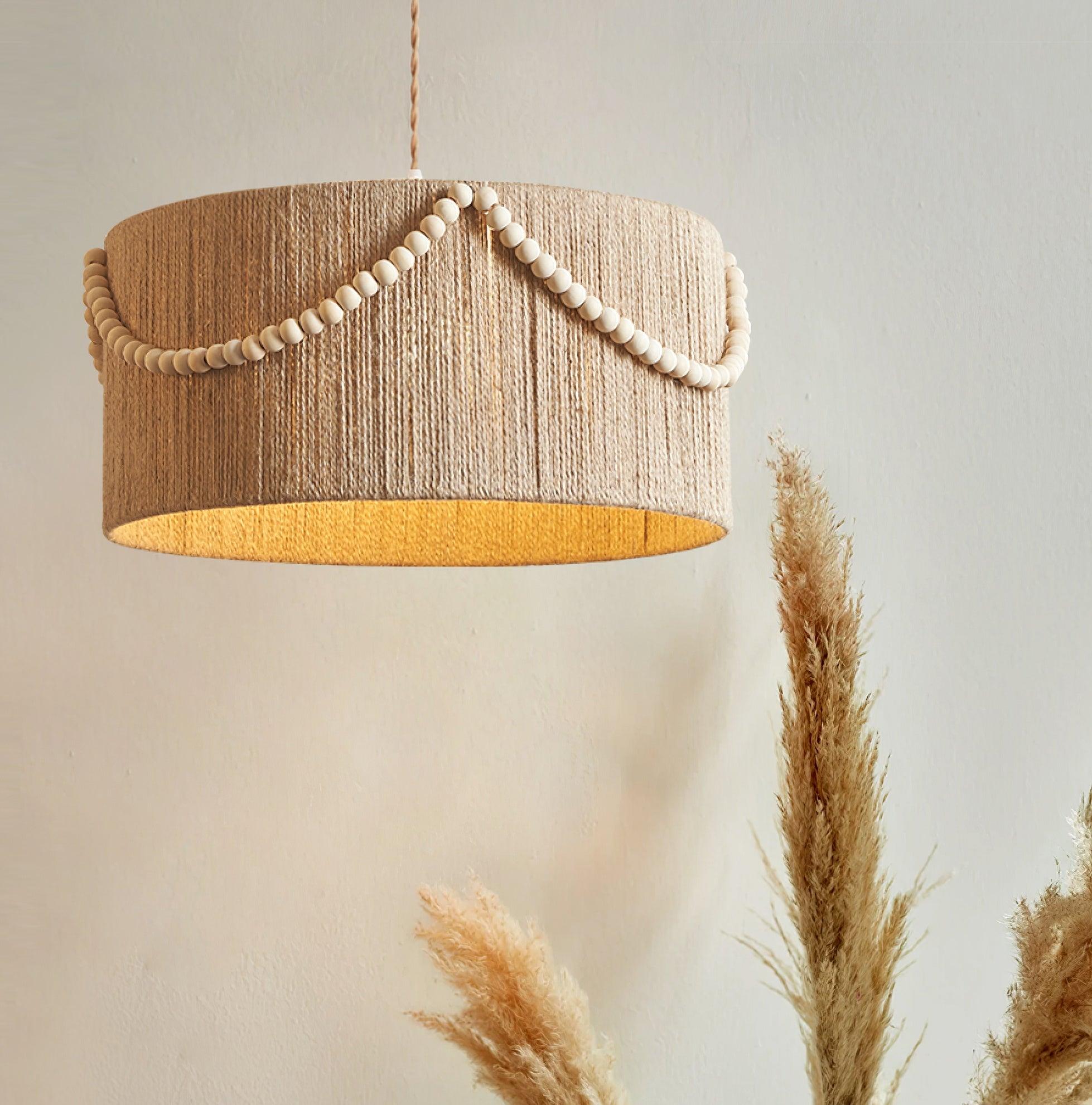 Liviza Pendant Lamp Jute Handwoven Organic Vintage - Letslighting
