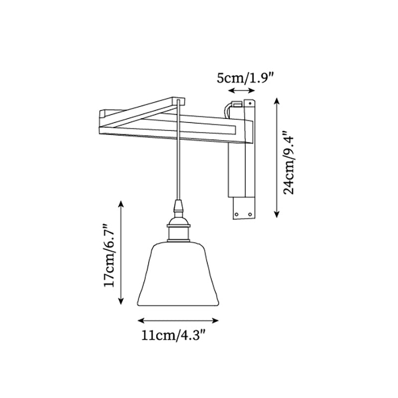 Geyla Rustic Wooden Wall Lamp Plug /Hardwire