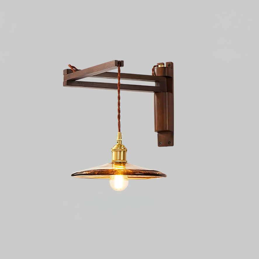 Geyla Rustic Wooden Wall Lamp Plug /Hardwire