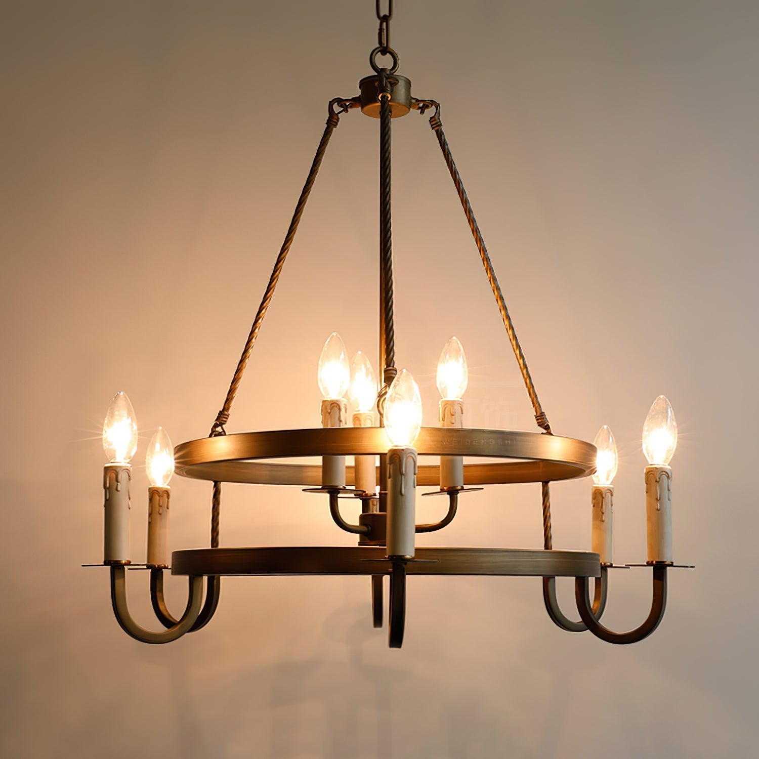 Vintara Brass Candle Chandelier - Letslighting