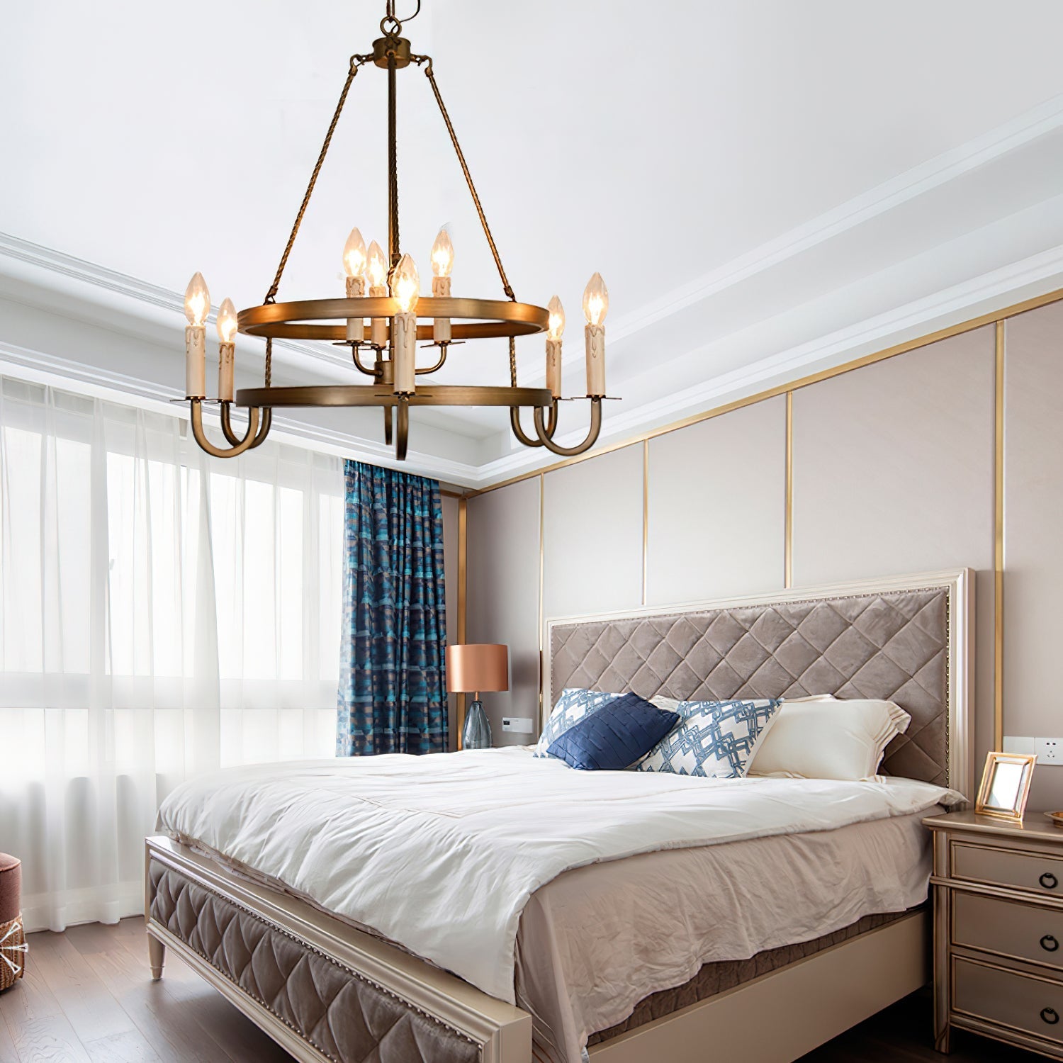 Vintara Brass Candle Chandelier - Letslighting