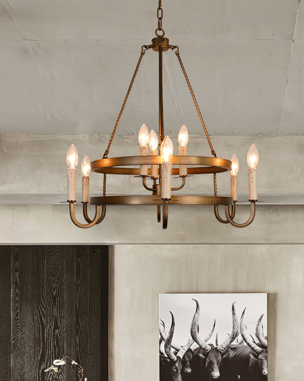 Vintara Brass Candle Chandelier - Letslighting