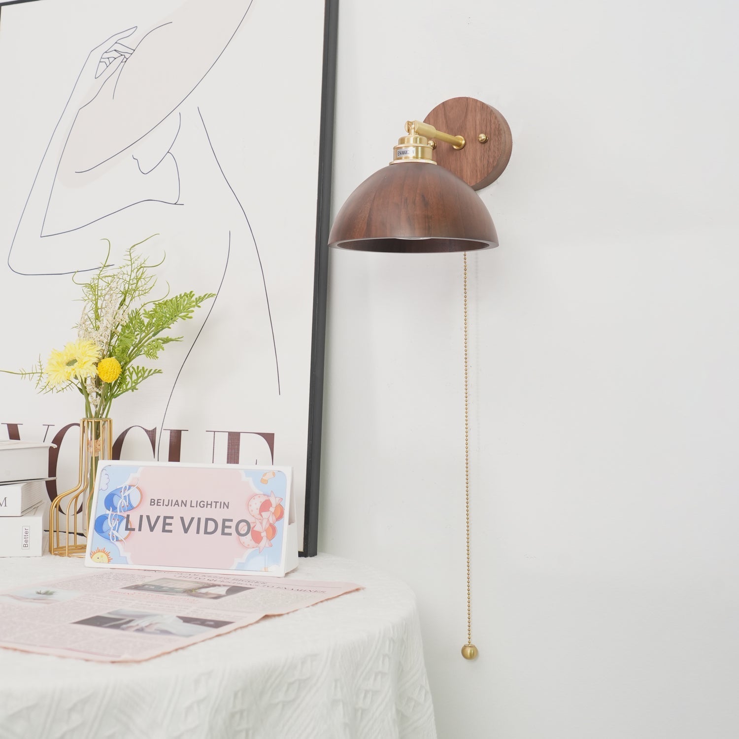 Arsole Traditional Elegance Pull Brass Wall Lamp - Letslighting