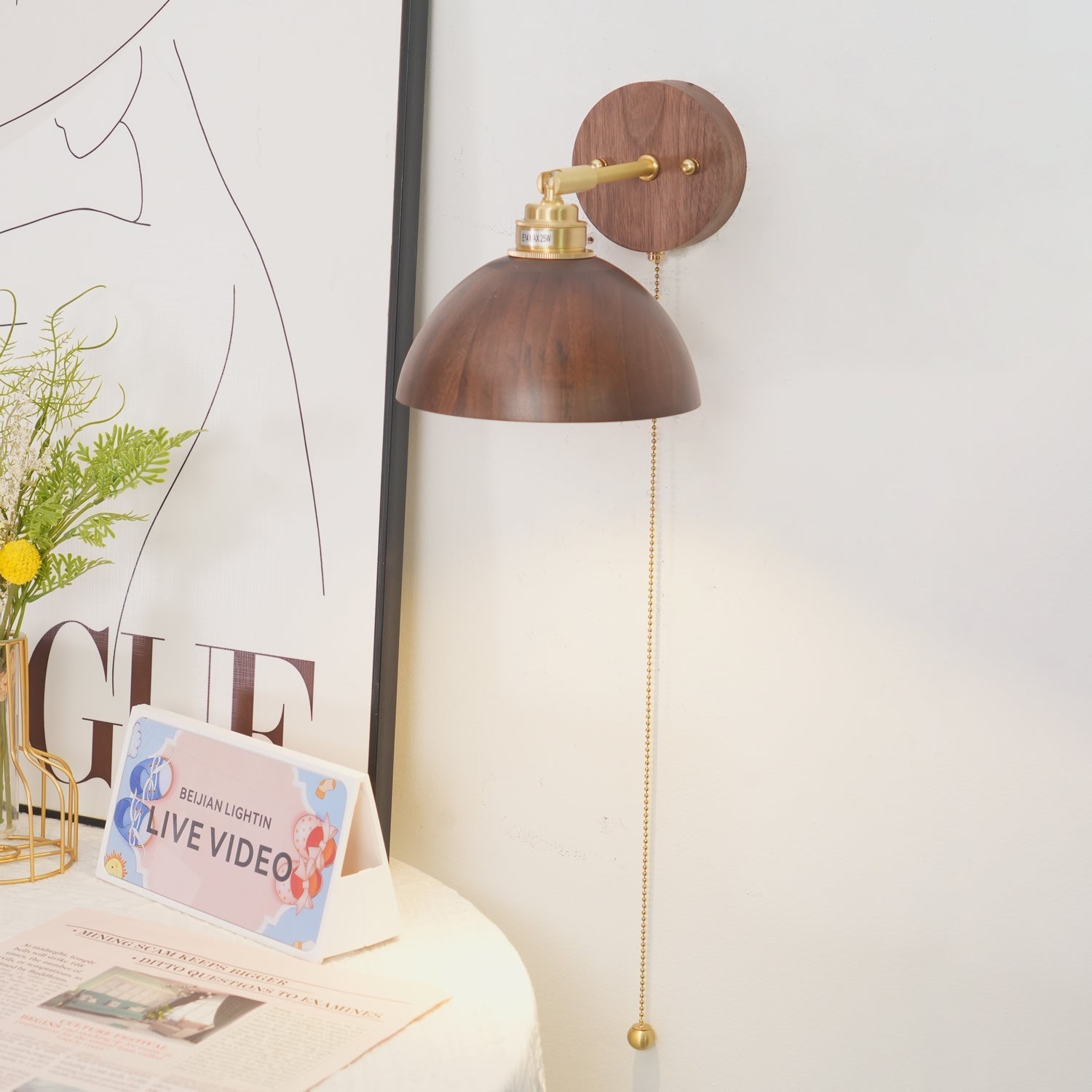 Arsole Traditional Elegance Pull Brass Wall Lamp - Letslighting