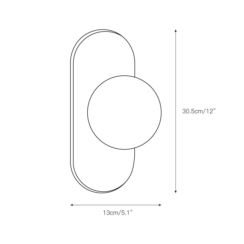 Evenara Modern Minimalist Oval Marble Glass Wall Lamp - Letslighting