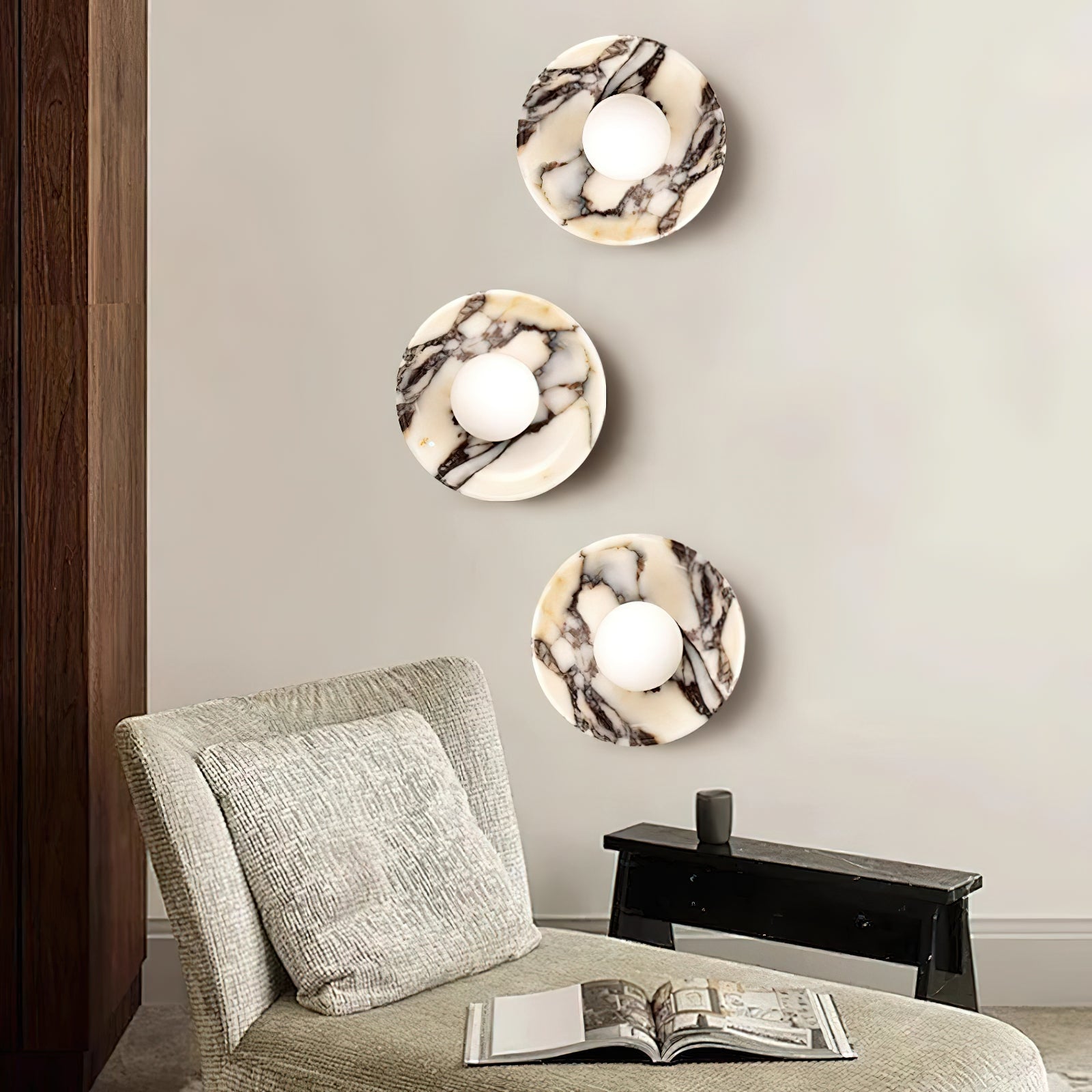 Cacariel Modern Minimalist Marble Glass Wall Lamp - Letslighting