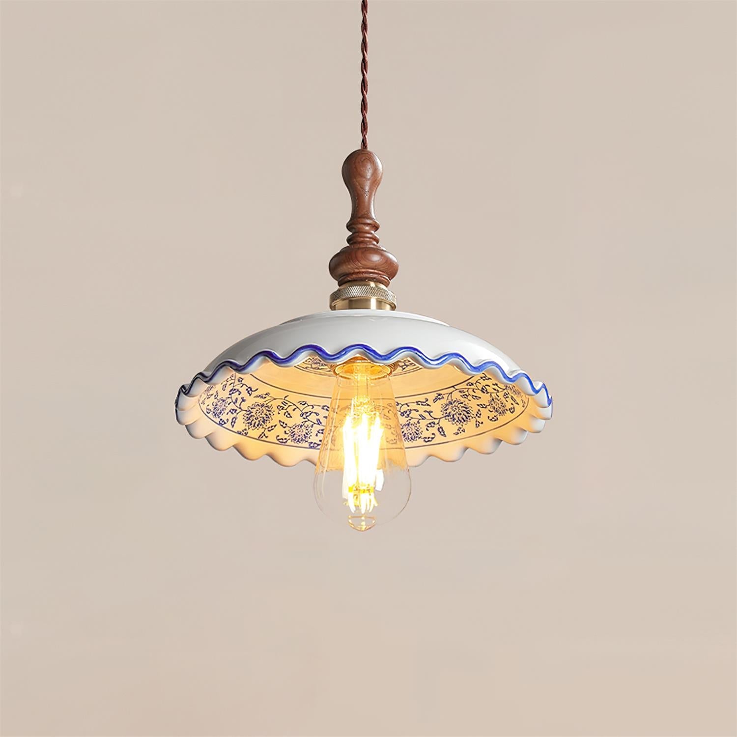 Violla Pendant Lamp Porcelain Floral Accent - Letslighting