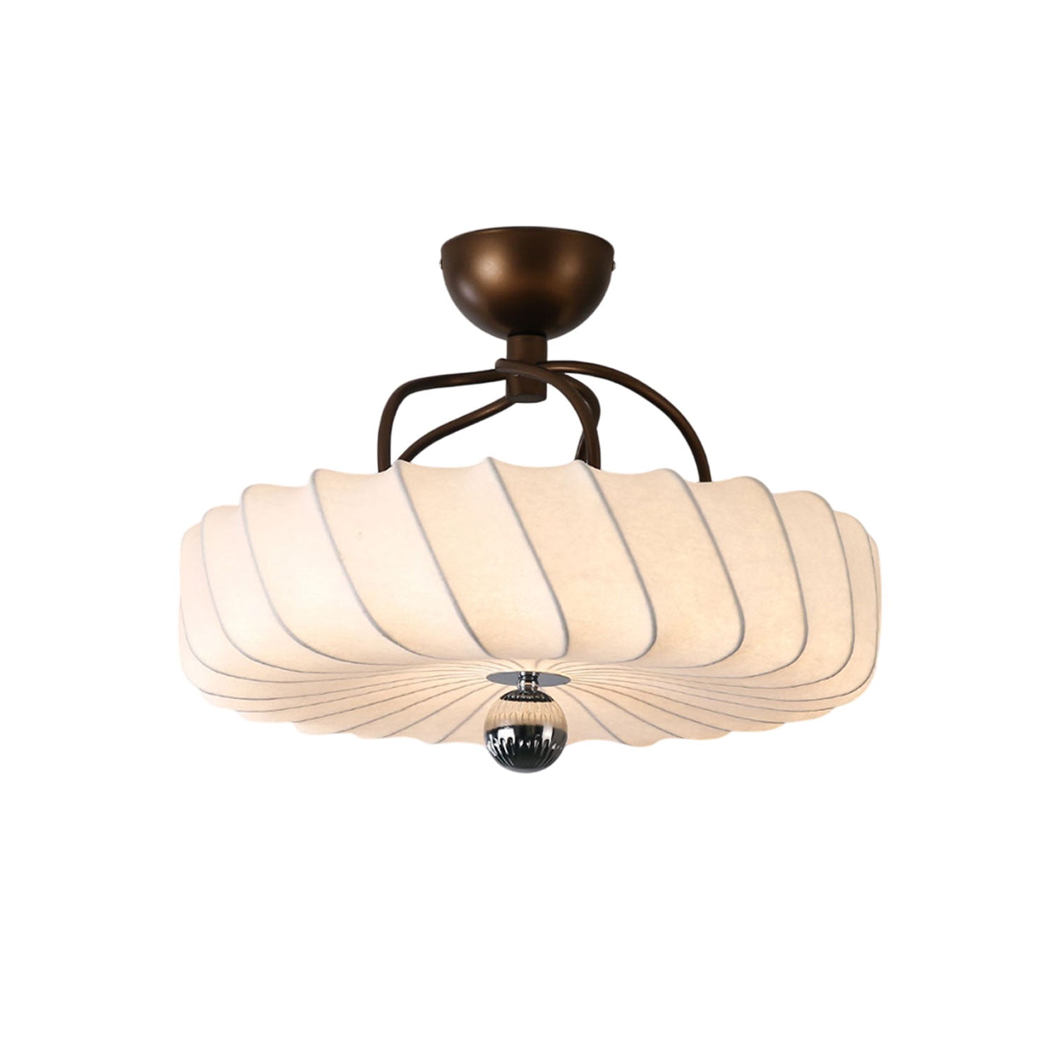 Zelore Swirl Fabric Bronze Pendant Light - Letslighting