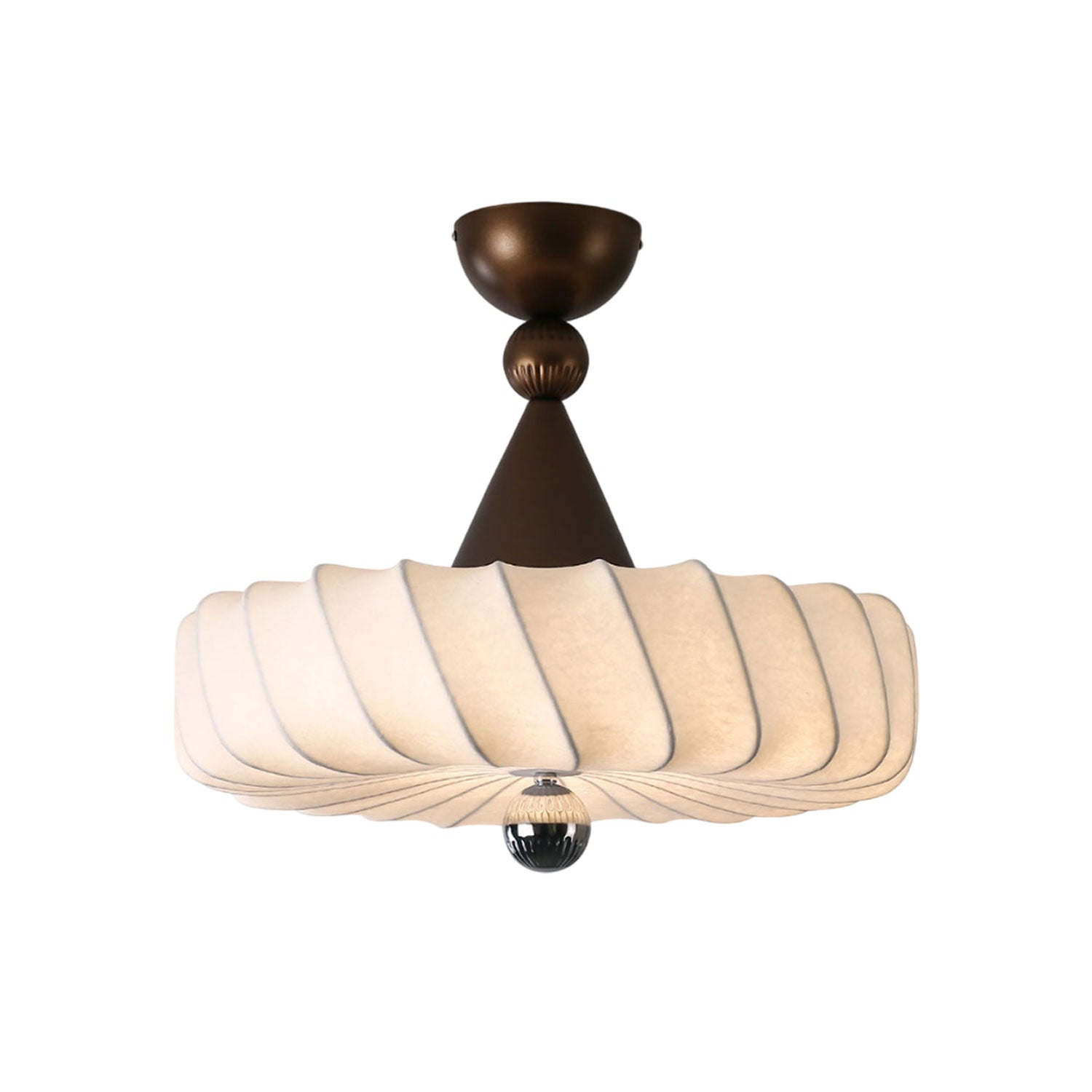 Zelore Swirl Fabric Bronze Pendant Light - Letslighting