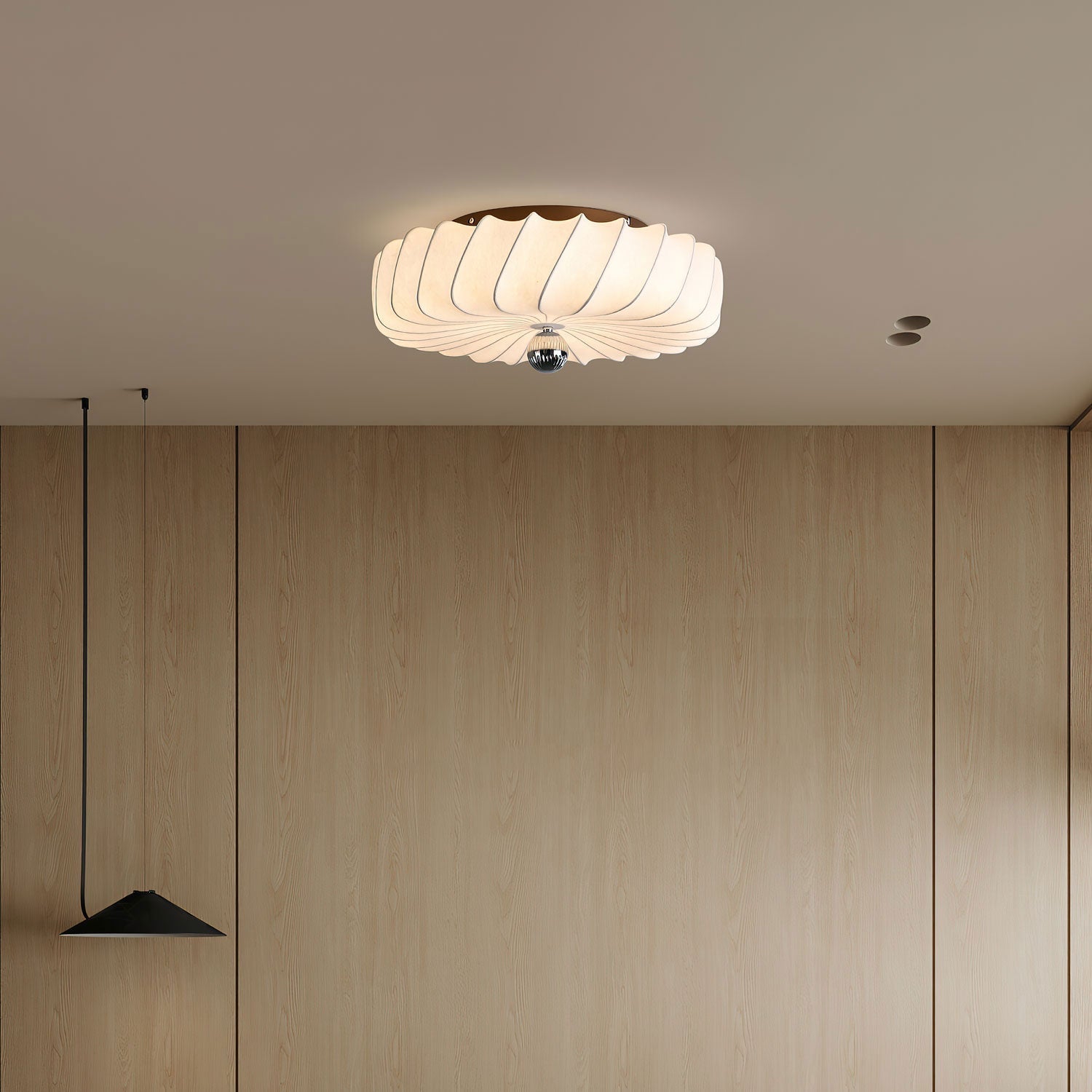 Zelore Swirl Fabric Bronze Pendant Light - Letslighting