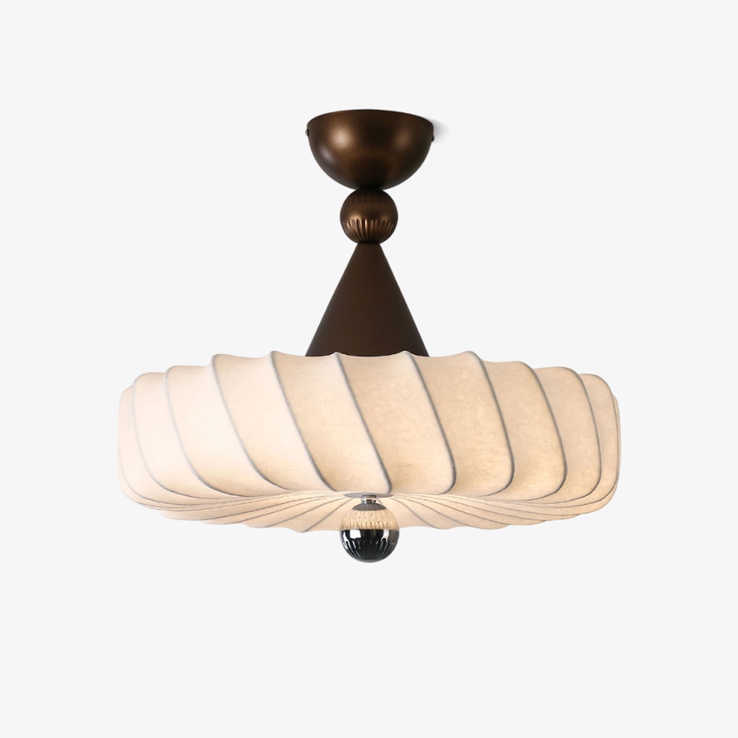 Zelore Swirl Fabric Bronze Pendant Light - Letslighting