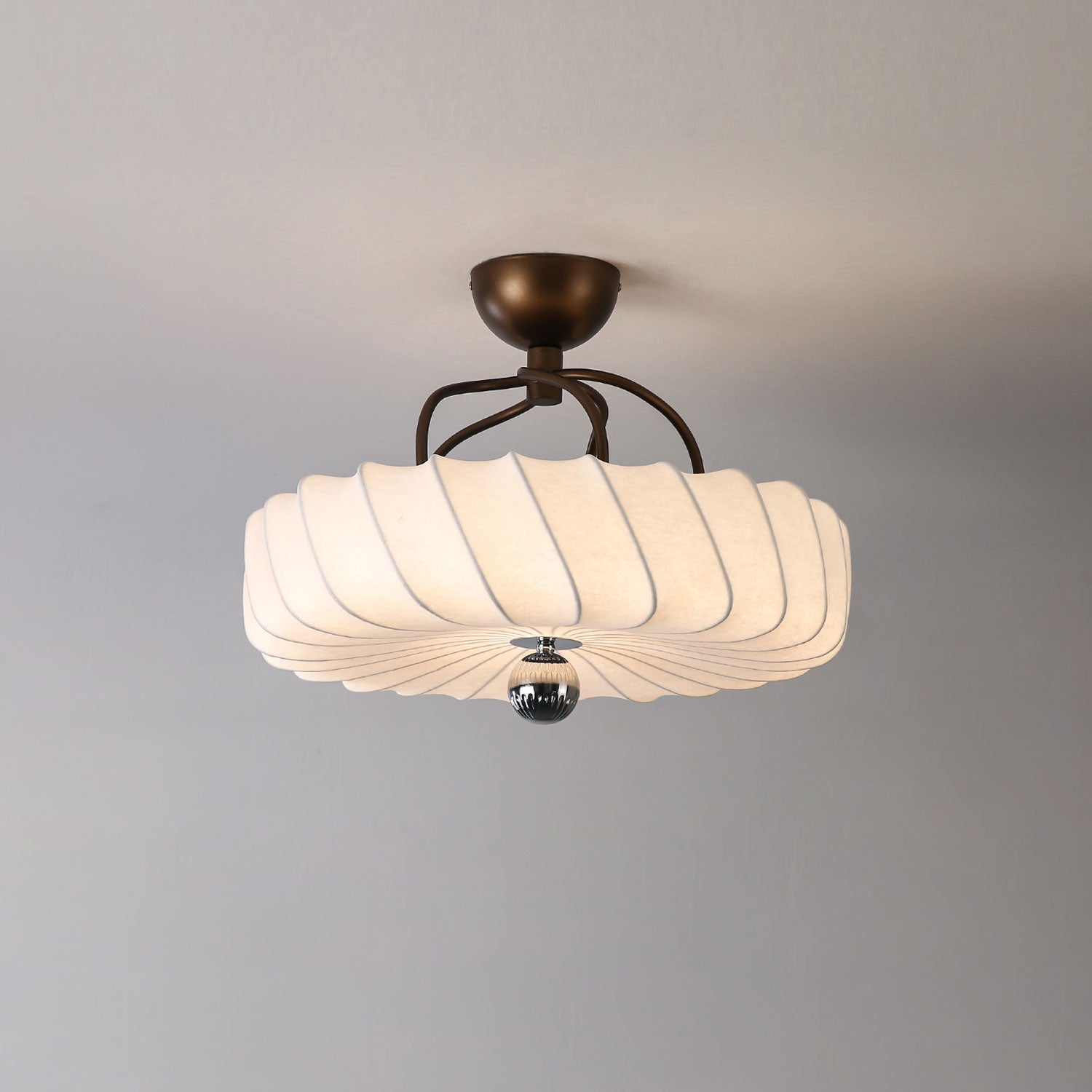 Zelore Swirl Fabric Bronze Pendant Light - Letslighting
