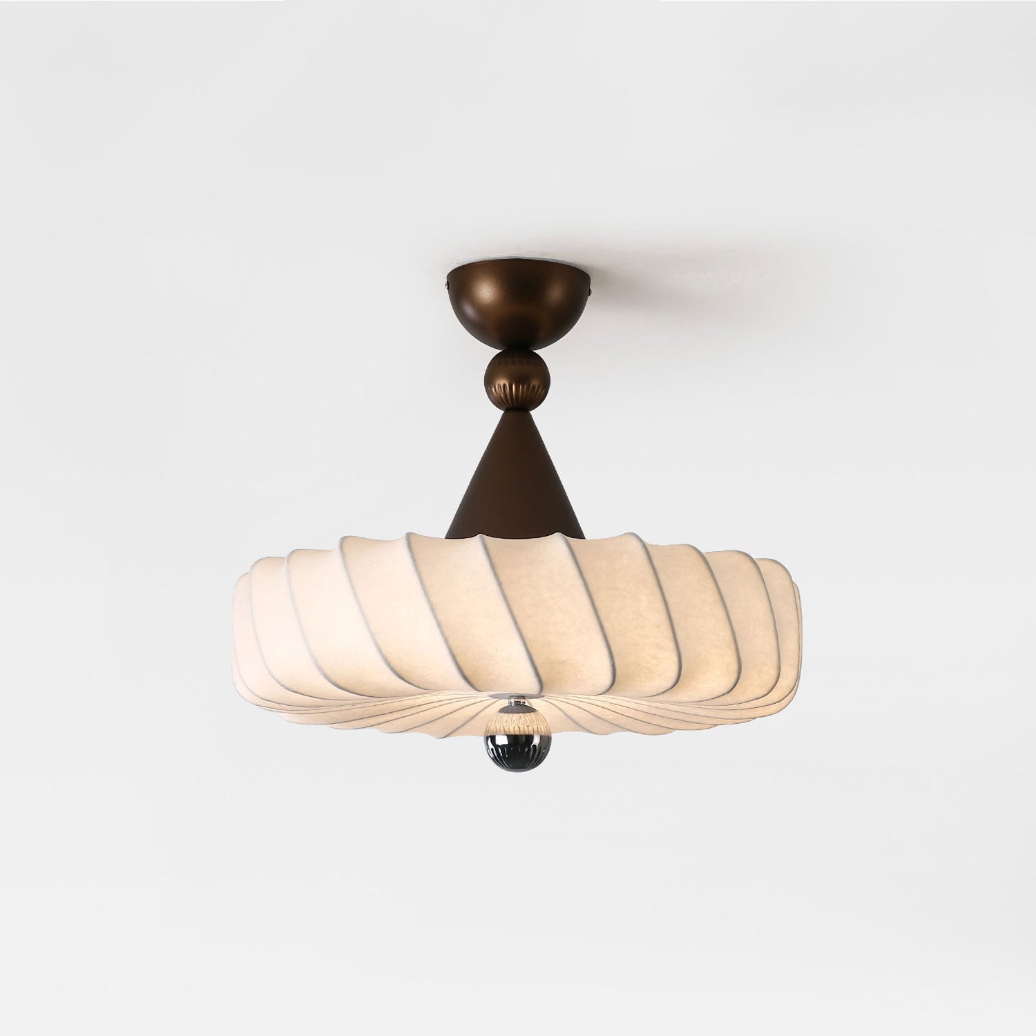 Zelore Swirl Fabric Bronze Pendant Light - Letslighting